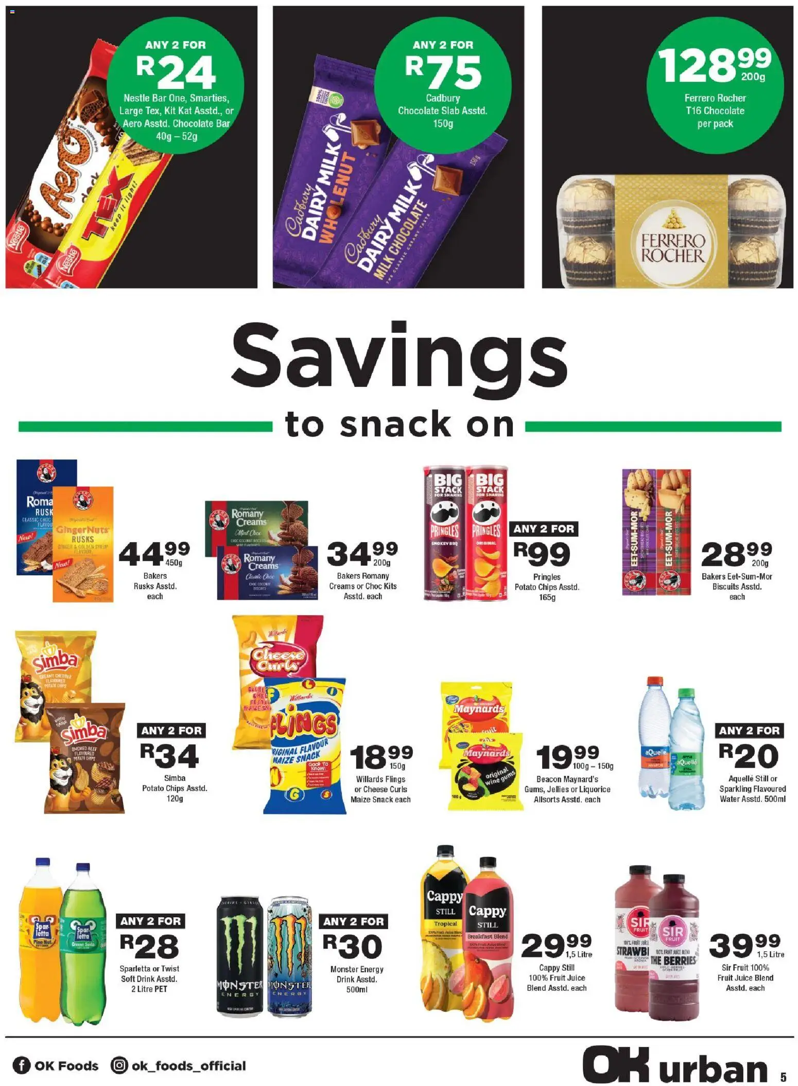 New OK Foods catalogue – valid from 24.04.2026 | Page: 5 | Products: Cheese, Light, Biscuits, Syrup