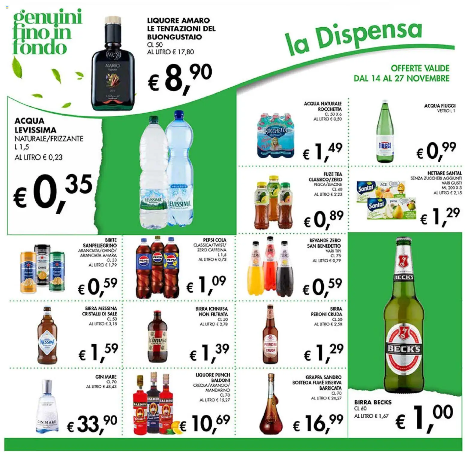 Volantino Coal del 14.11.2025 | Pagina: 14 | Prodotti: Gin, Bibite, Birra messina, Amaro