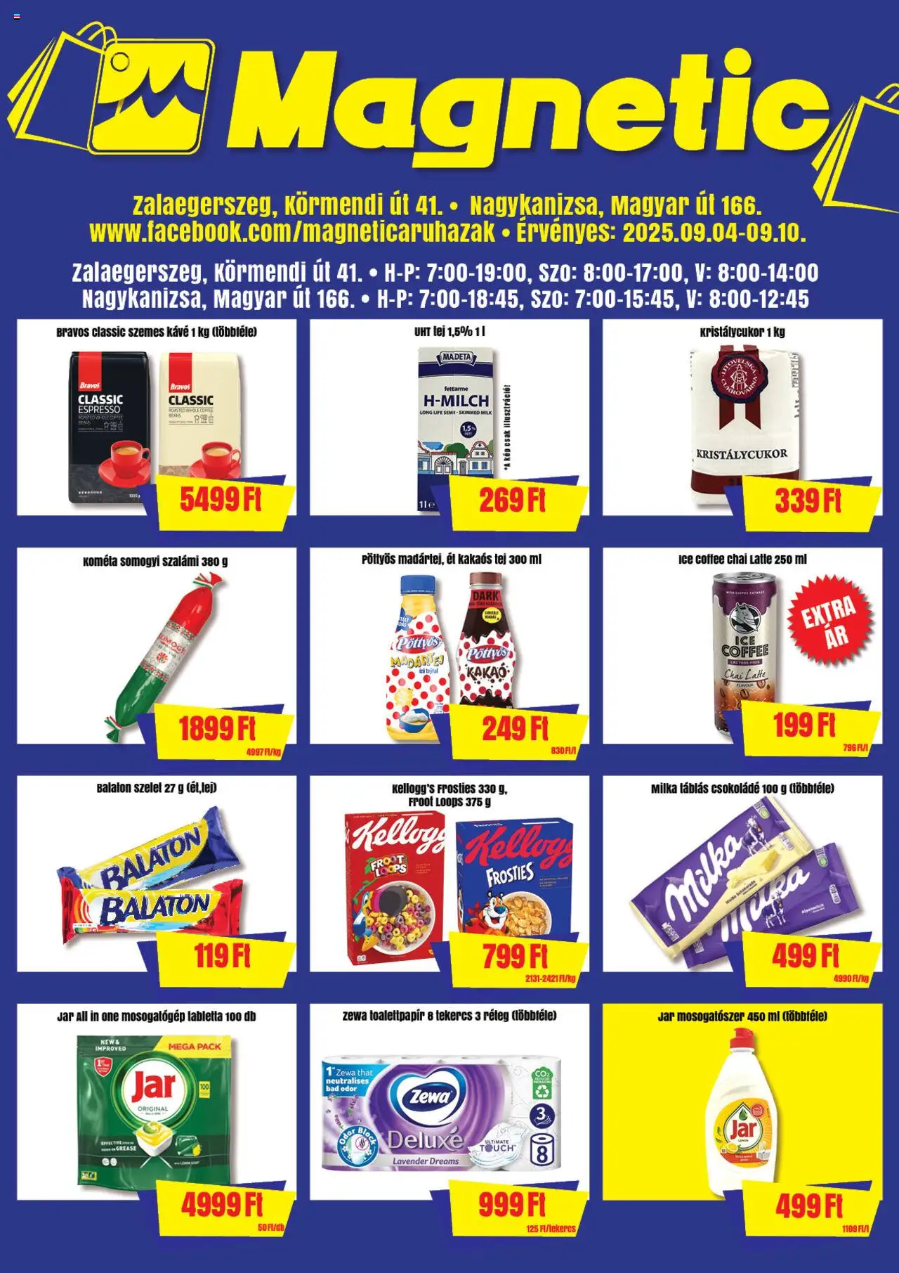 Magnetic akciós ujság - amely érvényes a következő dátumtól: 04.09.2025 | Oldal: 1 | Termékek: Kristálycukor, Kávé, Szemes kávé, Mosogatószer