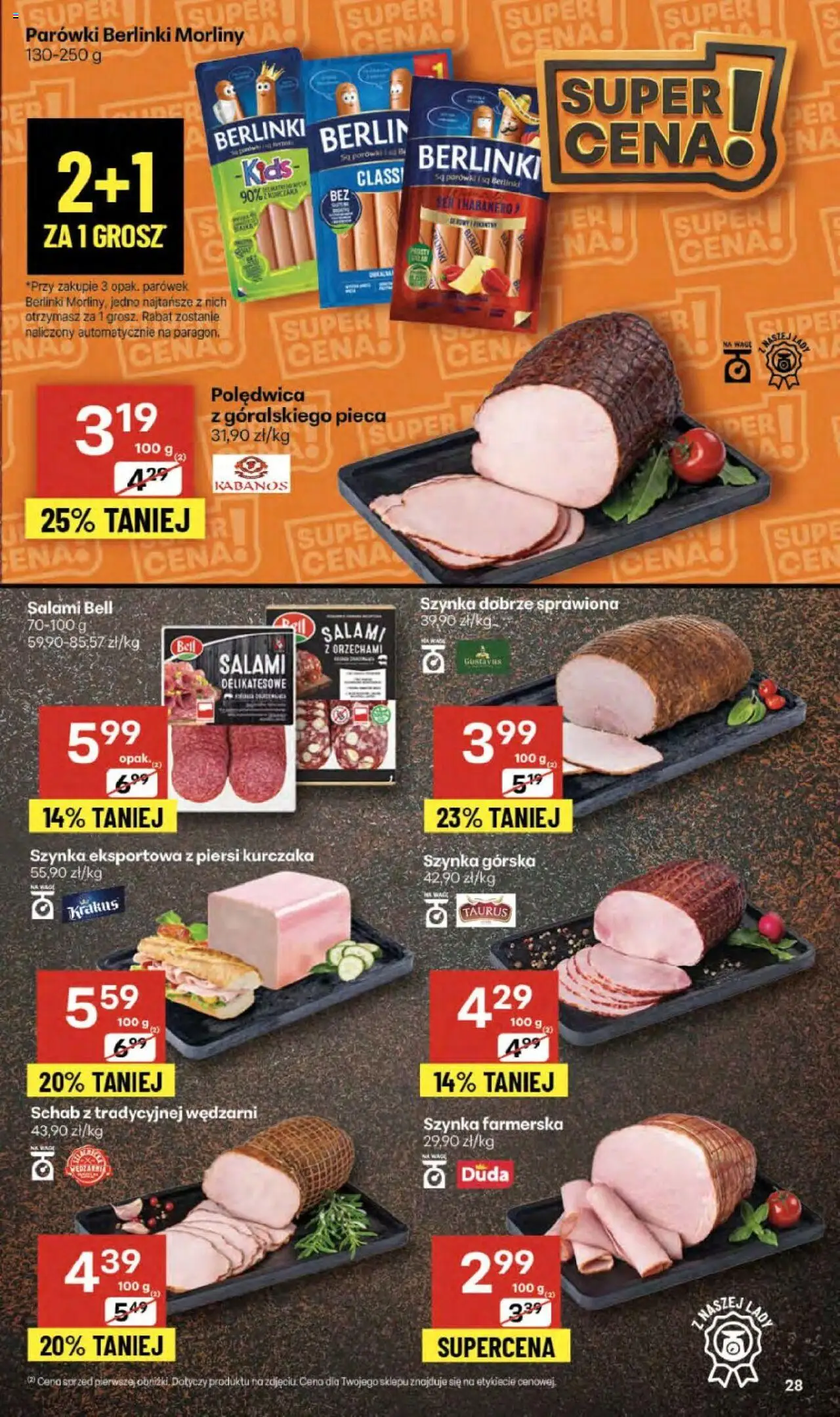Delikatesy Centrum Gazetka - Sklepy Własne od 16.10.2025 | Strona: 28 | Produkty: Piersi, Szynka, Ser, Salami