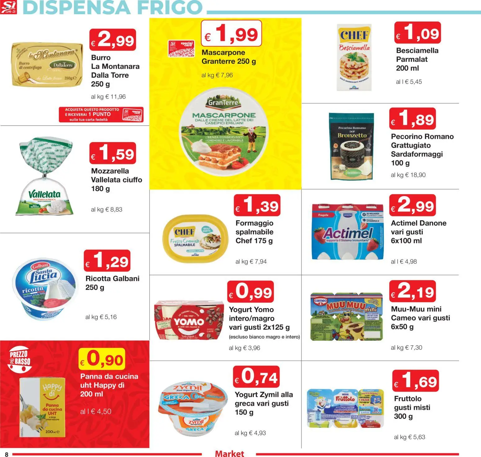 Volantino Sì con Te del 27.11.2025 | Pagina: 8 | Prodotti: Centrifuga, Burro, Ricotta, Mascarpone