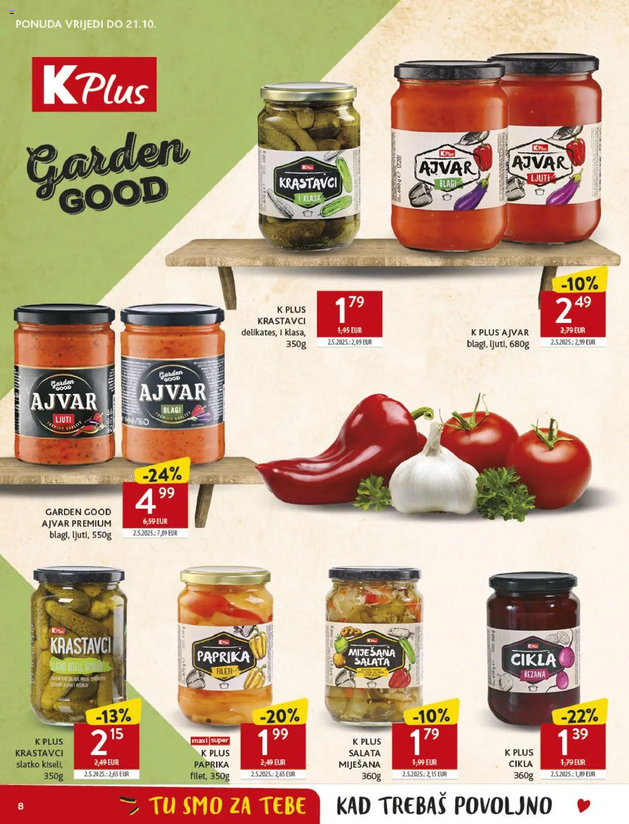 Konzum katalog | vrijedi od 15.10.2025 | Stranica: 8 | Proizvodi: Ajvar, Krastavci, Salata, Cikla