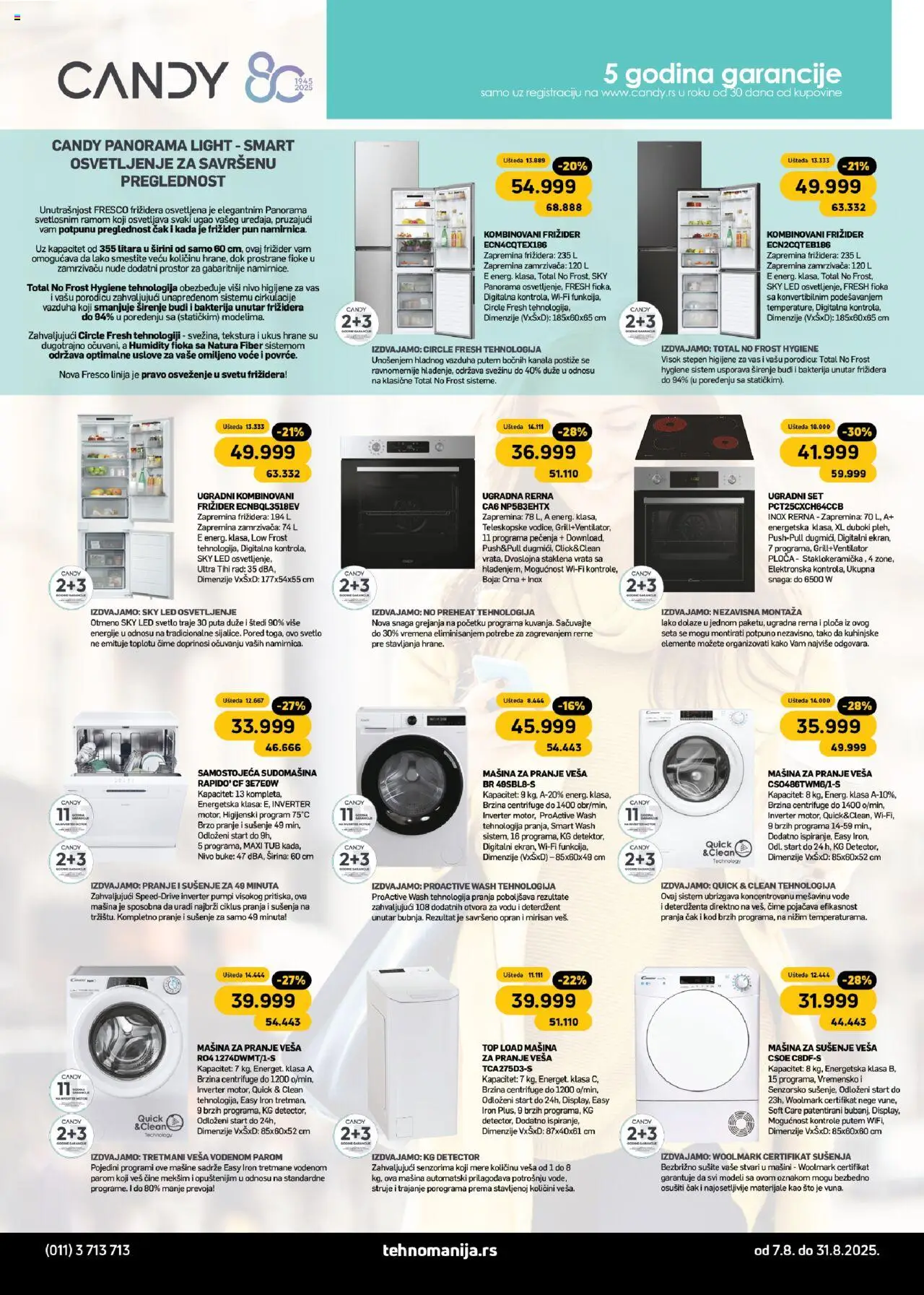 Tehnomanija katalog - važi od 07.08.2025 | Strana: 5 | Proizvode: Sto, Vrata, Mašina za pranje veša, Rerna