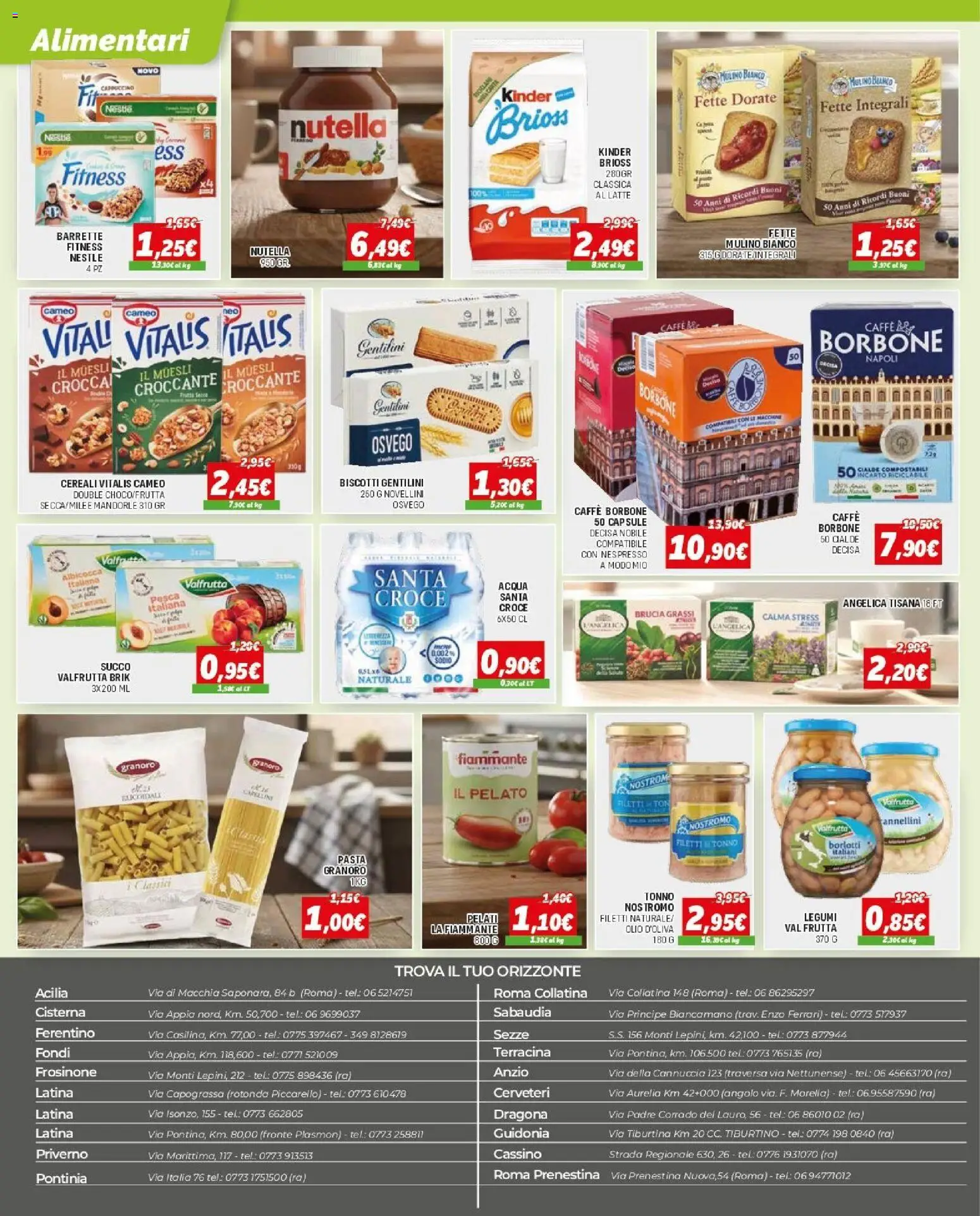 Volantino Orizzonte del 15.01.2026 | Pagina: 16 | Prodotti: Succo, Biscotti, Acqua, Nutella