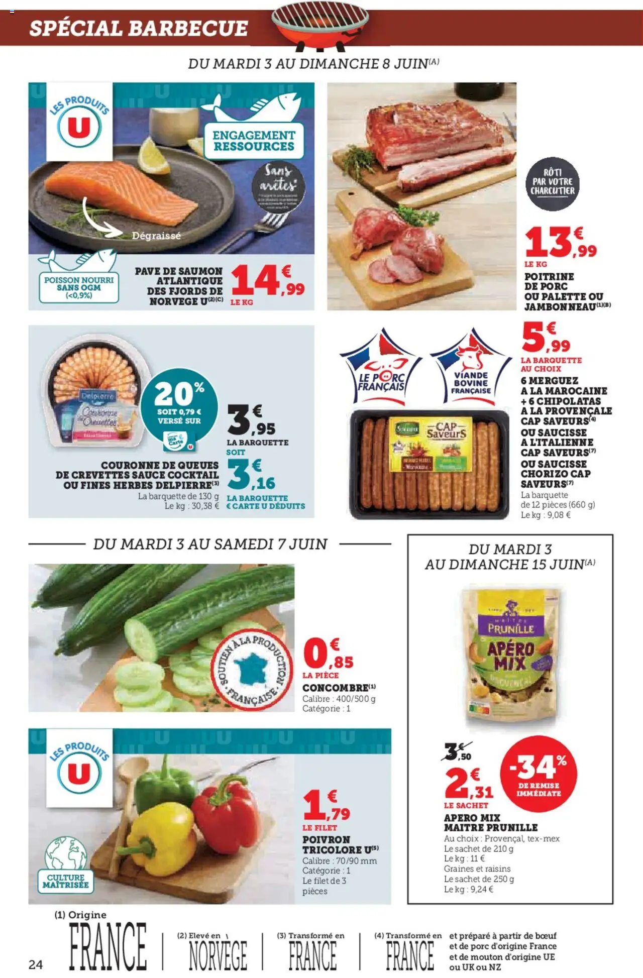  | Page: 24 | Produits: Crevettes, Poisson, Saumon, Viande bovine