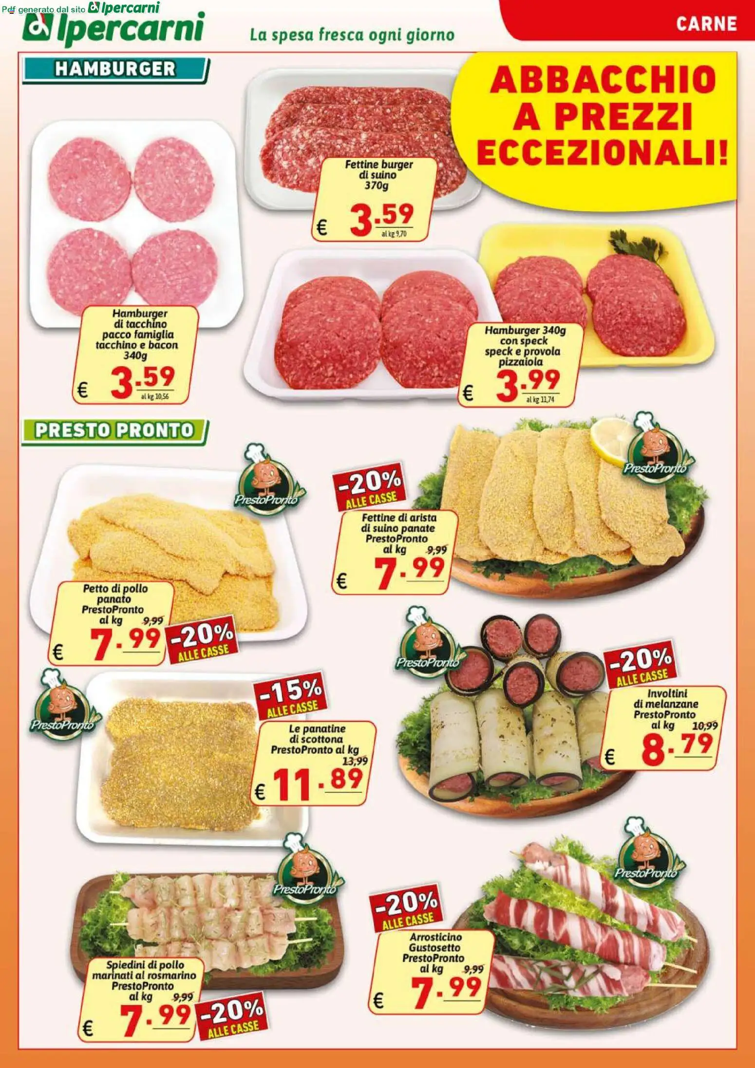 Volantino Ipercarni del 27.03.2026 | Pagina: 3 | Prodotti: Pollo, Suino, Provola, Hamburger