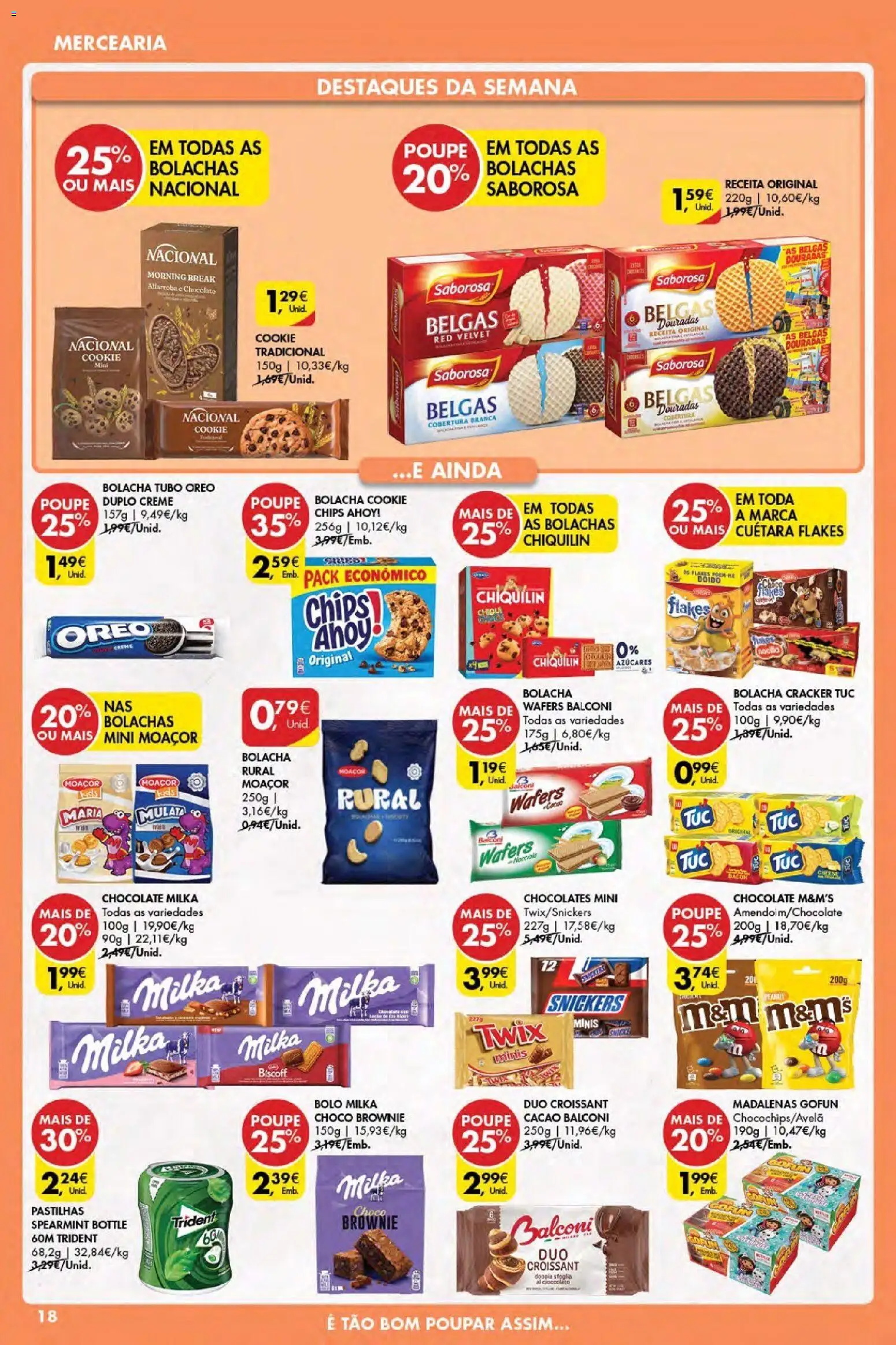 Pingo Doce Poupe Esta Semana Açores │ válido de 26.02.2026 | Página: 18 | Produtos: Dourada, Bolachas, Chocolate, Creme