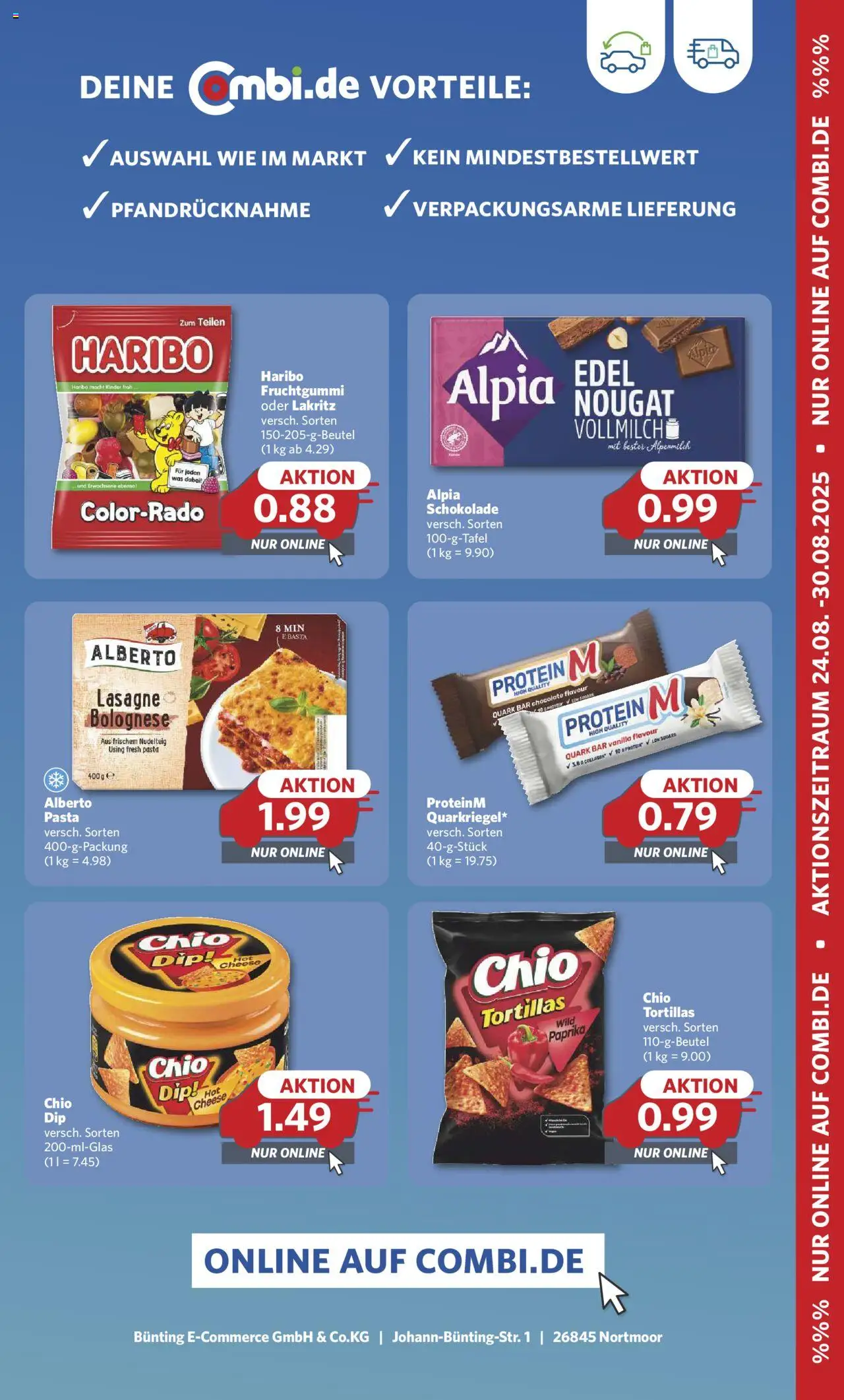 Combi Online Einkaufen - gültig ab dem 24.08.2025 | Seite: 2 | Produkte: Haribo, Quark, Paprika, Pasta