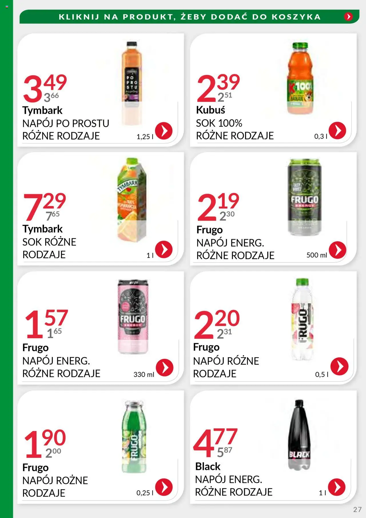 Eurocash Gazetka - Handlowa MR Południowy-Wschód od 29.09.2025 | Strona: 27 | Produkty: Sok