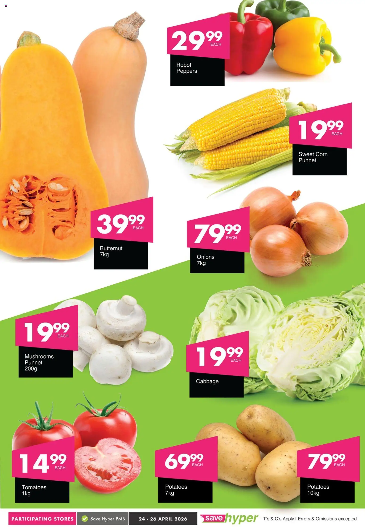 New Save catalogue – valid from 24.04.2026 | Page: 3 | Products: Corn, Tomatoes, Potatoes, Onions