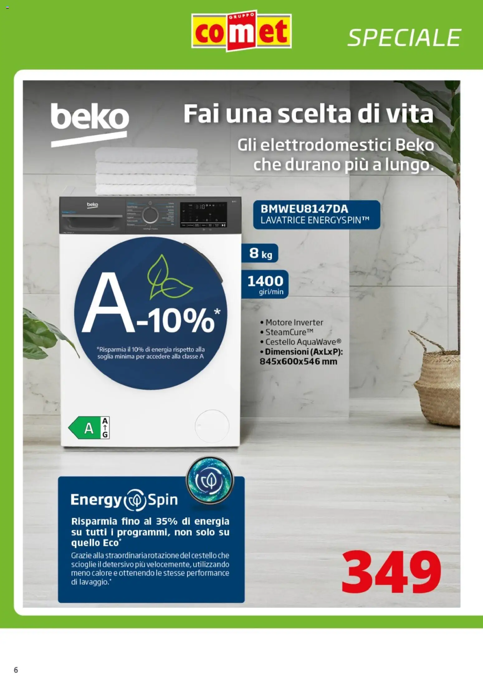 Volantino Comet del 23.01.2026 | Pagina: 6 | Prodotti: Lavatrice