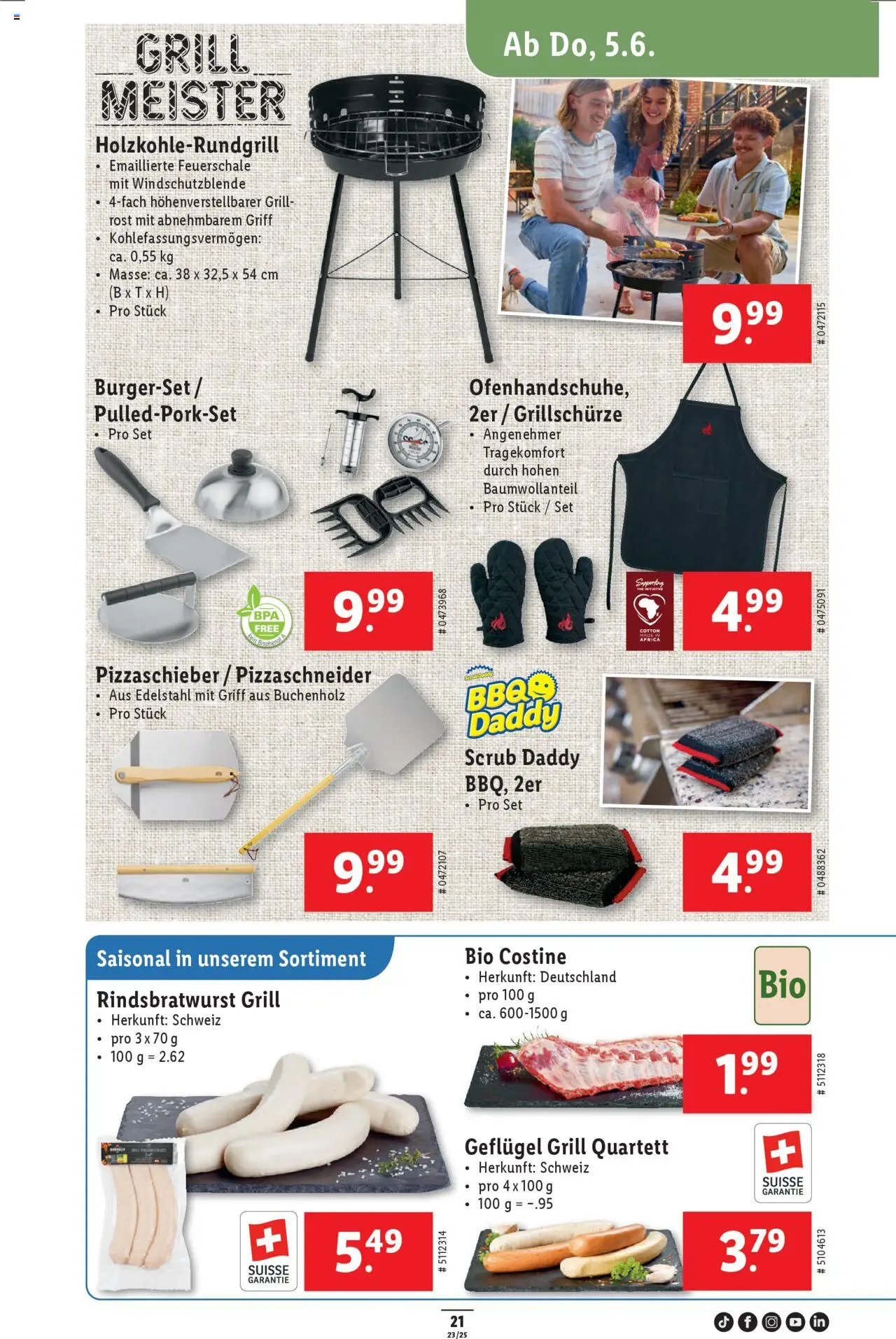 Lidl Aktionen ab 05.06.2025 | Seite: 21 | Produkte: Pizza, Cutter, Grill