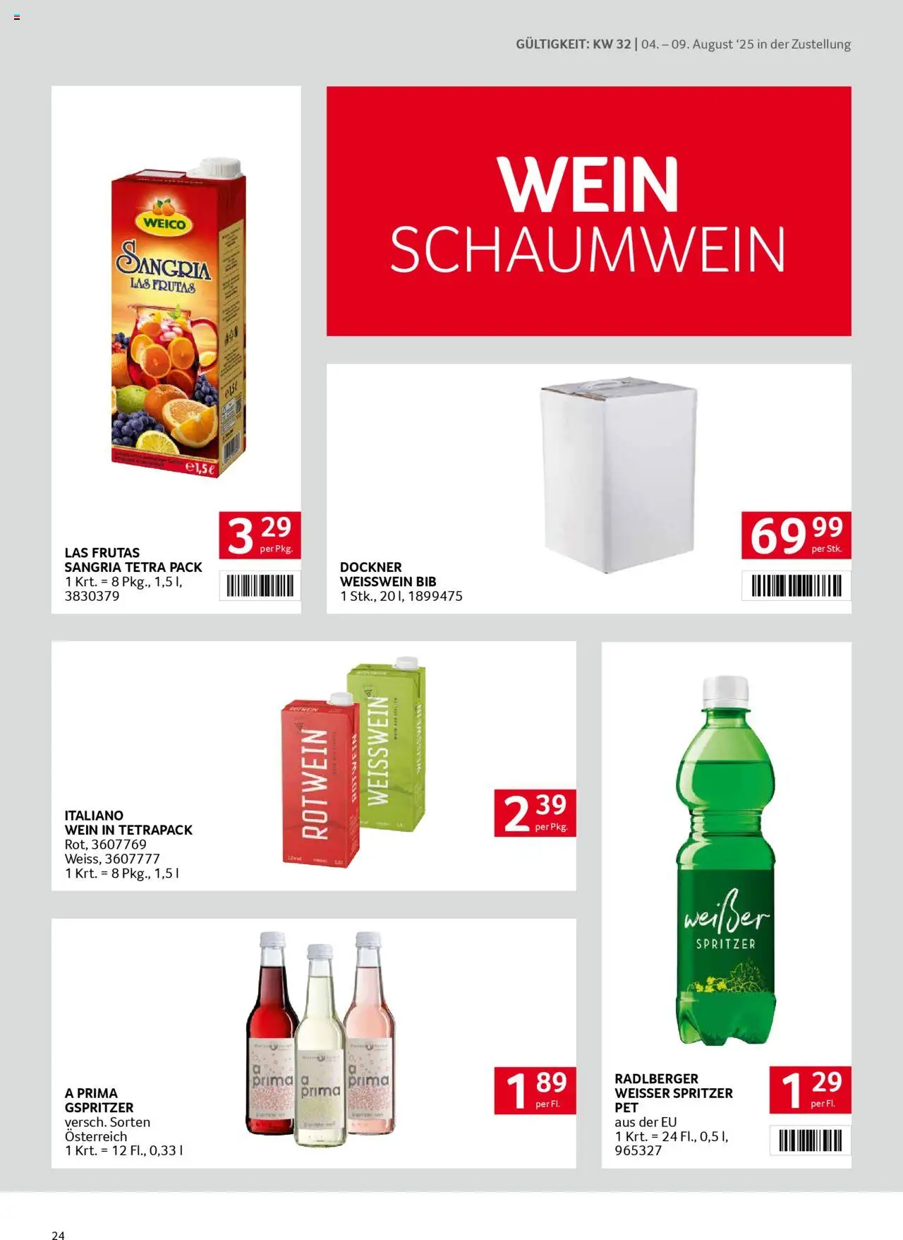 Transgourmet Zustellaktion gültig ab 03.08.2025 | Seite: 24 | Produkte: Häränliha, Wein