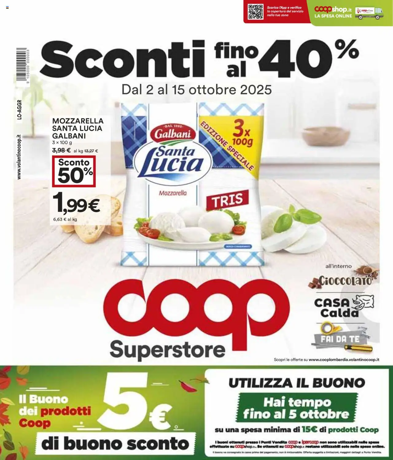 Volantino COOP del 02.10.2025 | Pagina: 1 | Prodotti: Cioccolato, Tè, Mozzarella