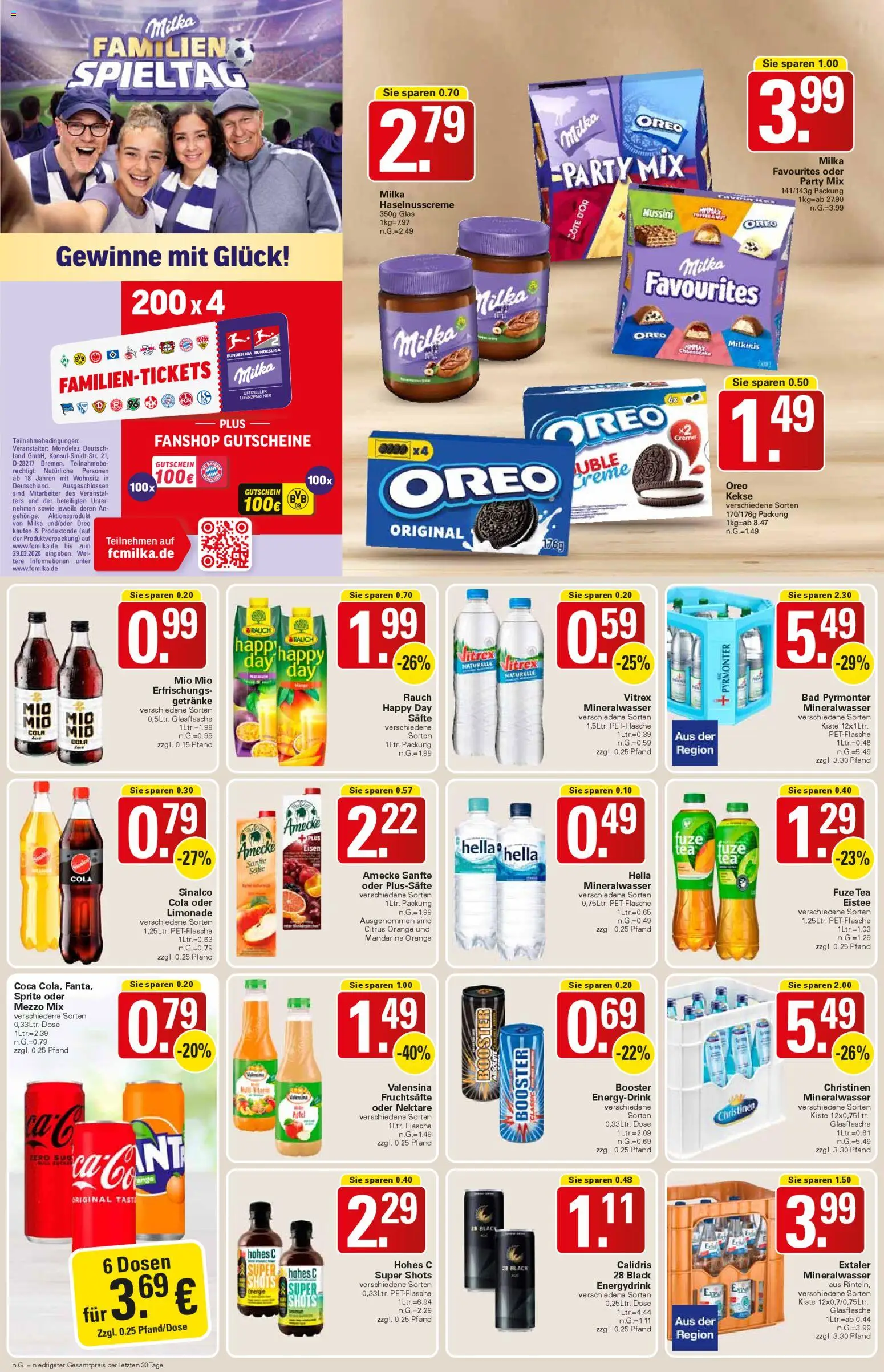 WEZ Prospekt – gültig ab 02.02.2026 | Seite: 12 | Produkte: Fuze tea, Valensina, Oder mezzo mix, Kekse