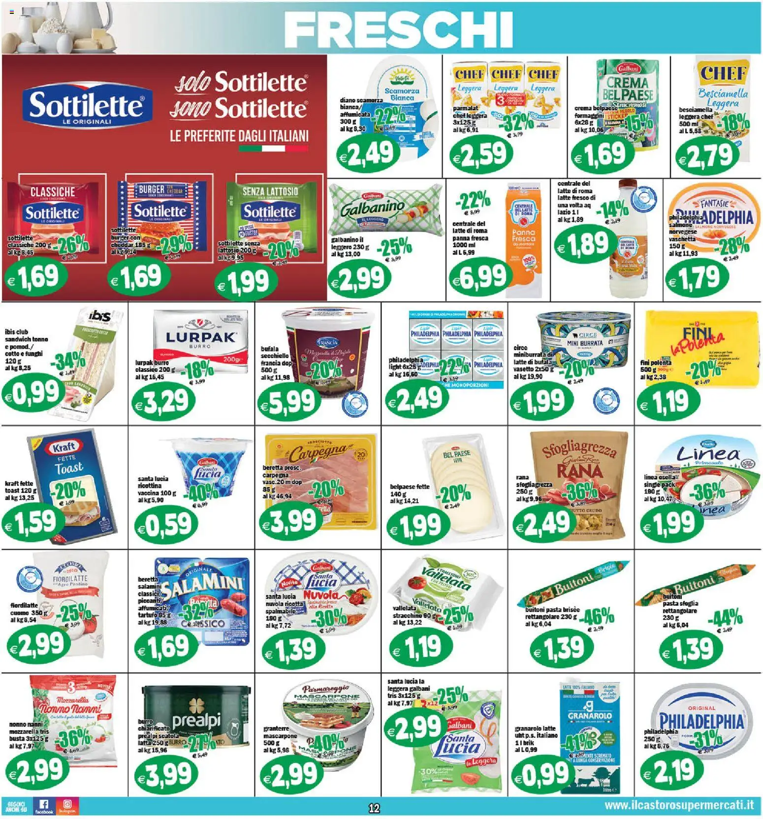Volantino Il Castoro del 27.12.2025 | Pagina: 12 | Prodotti: Mozzarella, Latte, Pasta, Scatola