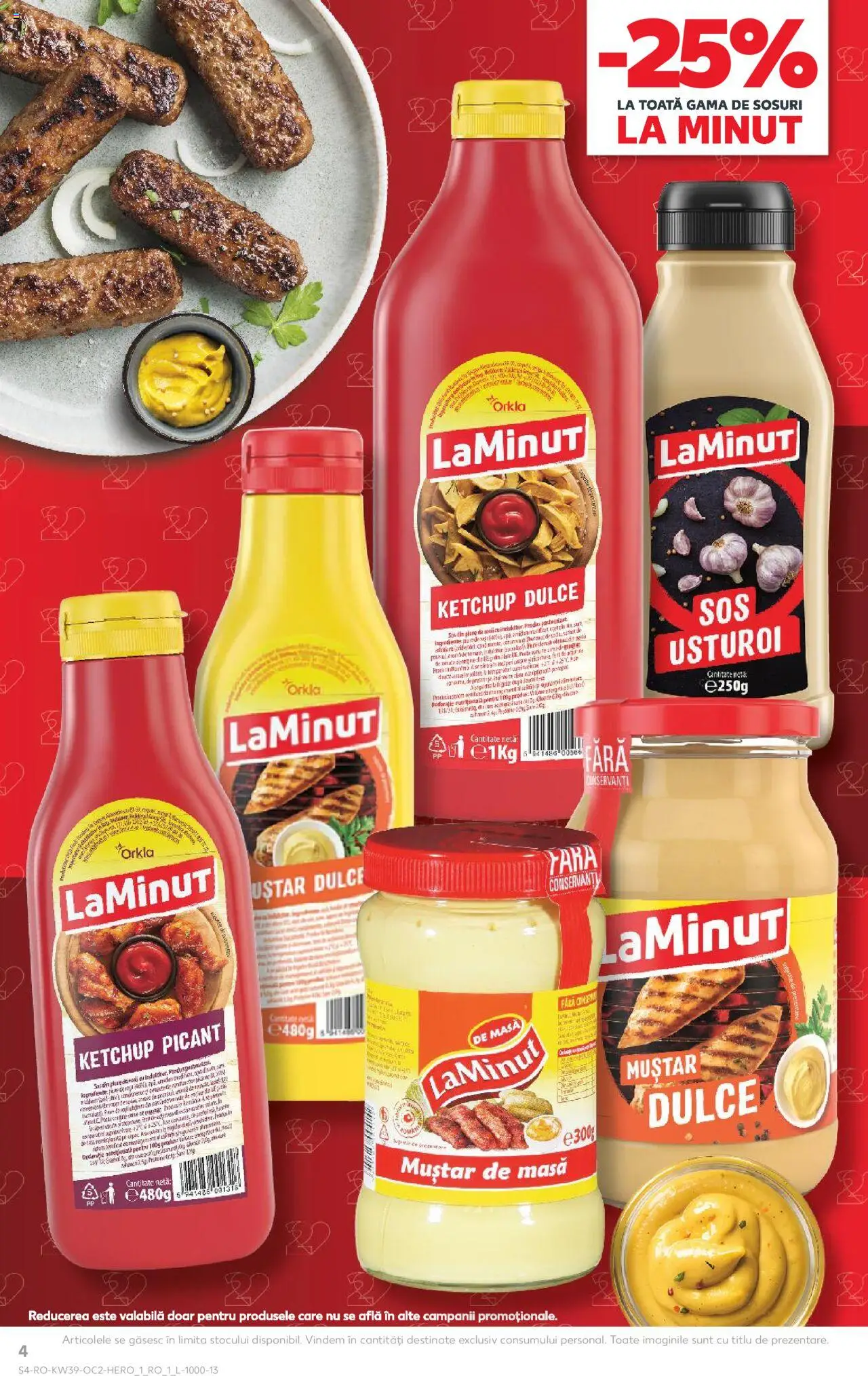 Kaufland RO akciós ujság - amely érvényes a következő dátumtól: 24.09.2025 | Oldal: 4 | Termékek: Ketchup, Mustár