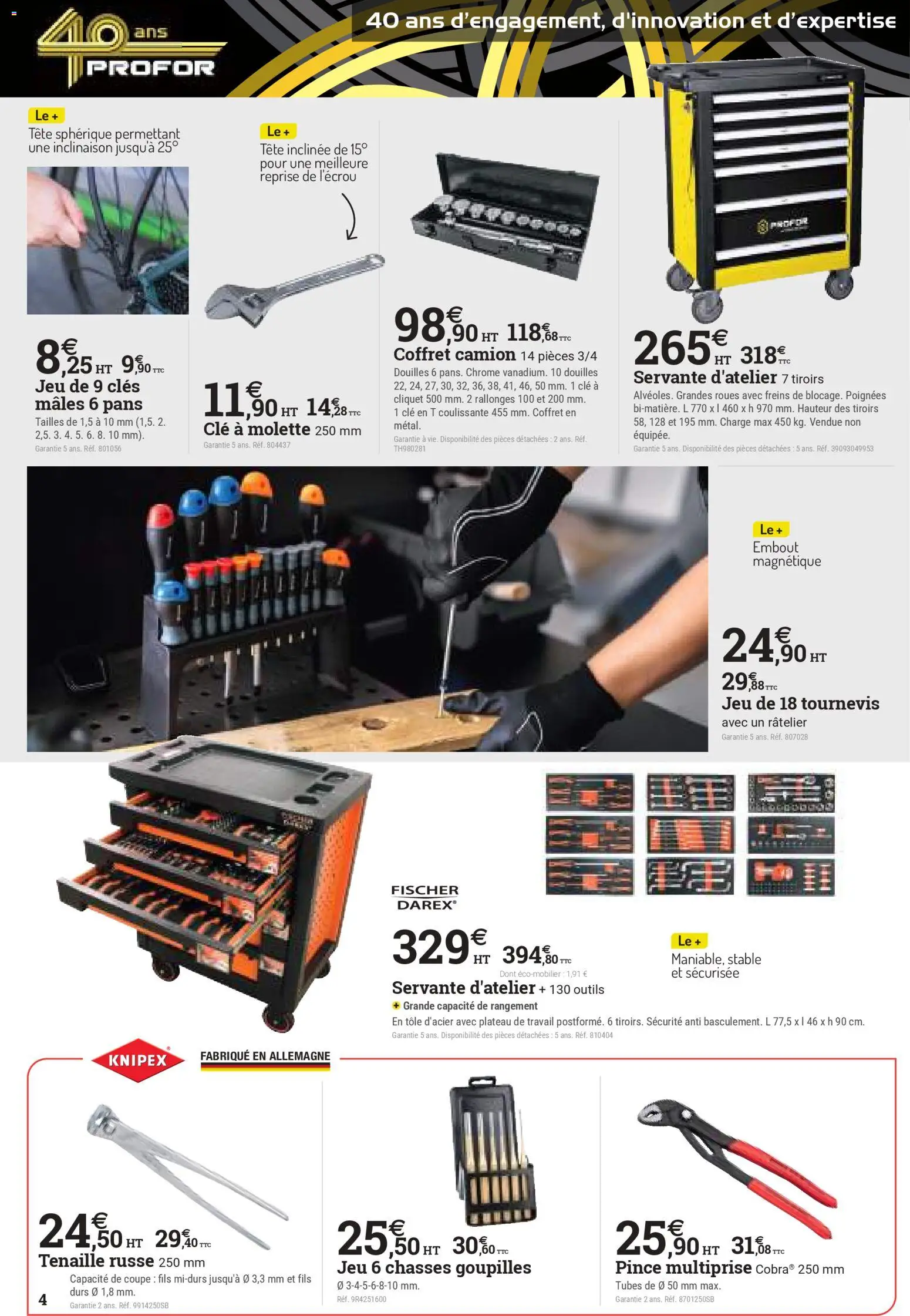 {H1} | Page: 4 | Produits: Tournevis, Clé, Poignées, Servante D'Atelier