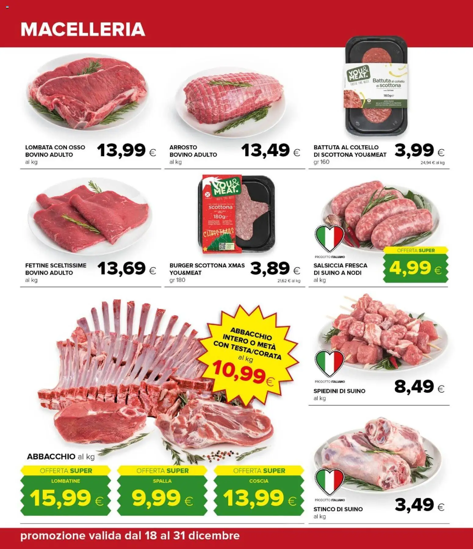 Volantino Oasi del 18.12.2025 | Pagina: 20 | Prodotti: Bovino, Arrosto, Suino, Spiedini