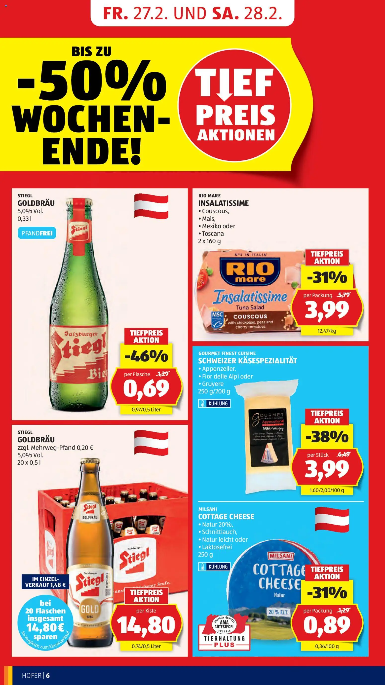 Hofer AT akciós ujság - amely érvényes a következő dátumtól: 27.02.2026 | Oldal: 8 | Termékek: Cottage cheese
