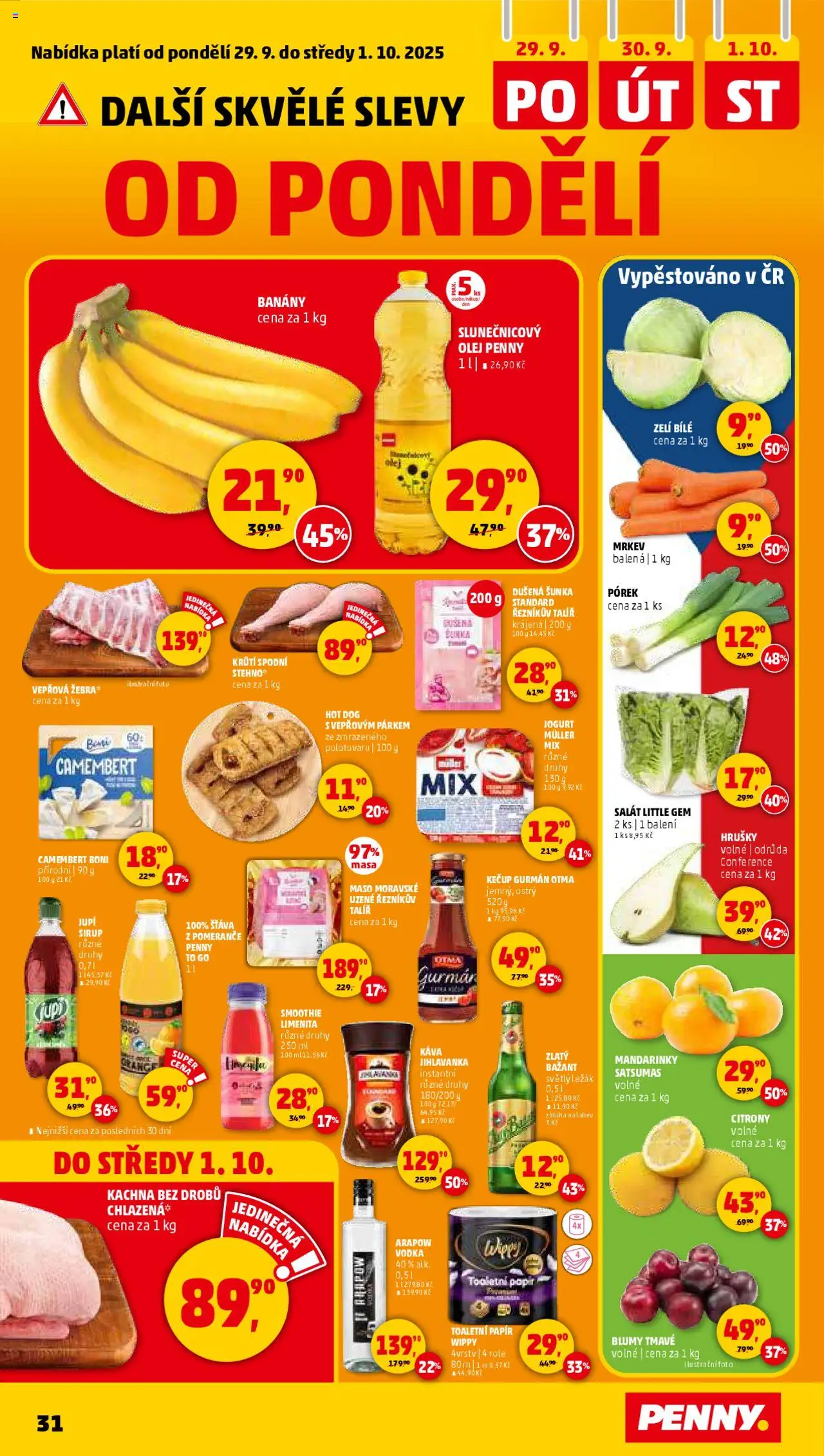 Penny Market leták - Čtvrtečník od 25.09.2025 | Strana: 31 | Produkty: Káva, Talíř, Smoothie, Kachna