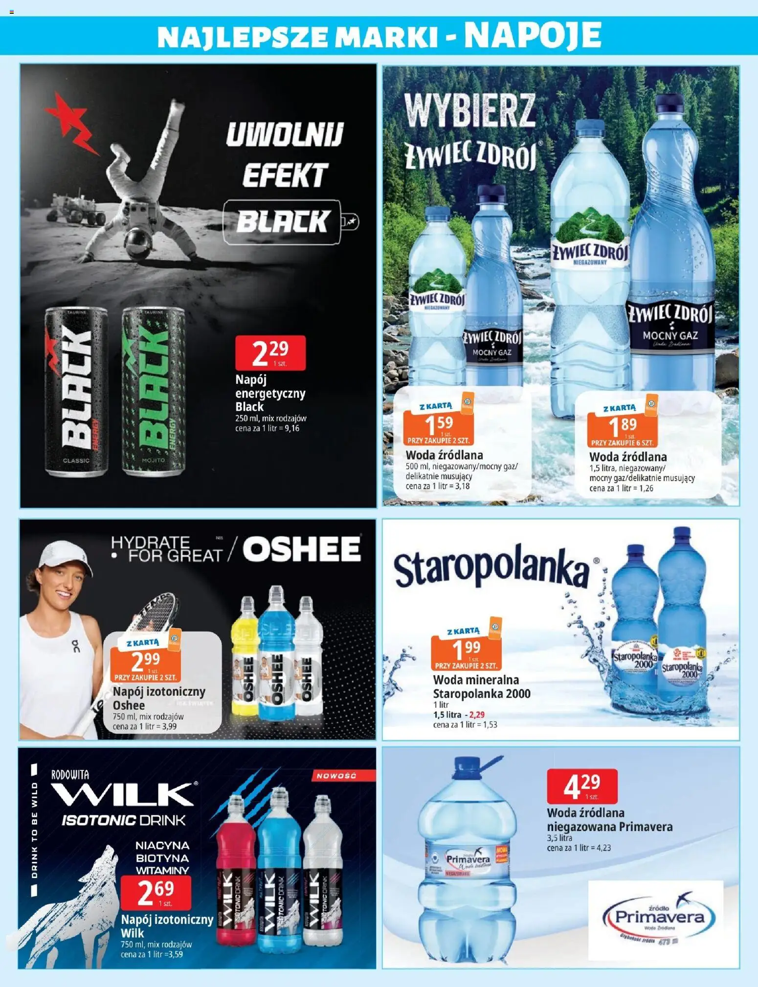 E.Leclerc gazetka - Zielona Góra od 28.04.2026 | Strona: 17 | Produkty: Karta, Napoje, Woda źródlana, Woda