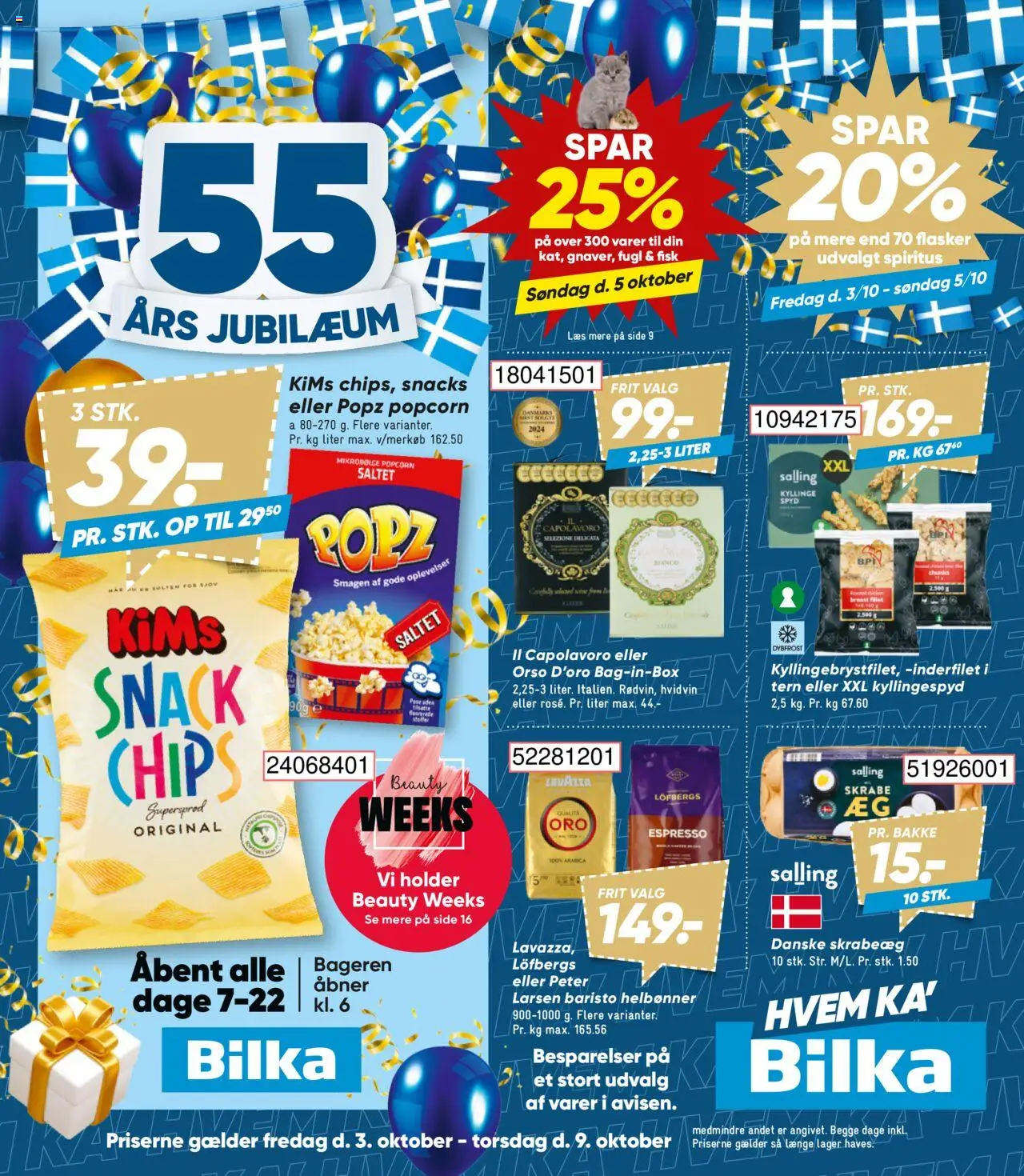 Bilka tilbudsavis – gyldig fra 03.10.2025 | Side: 1 | Produkter: Fisk, Popcorn