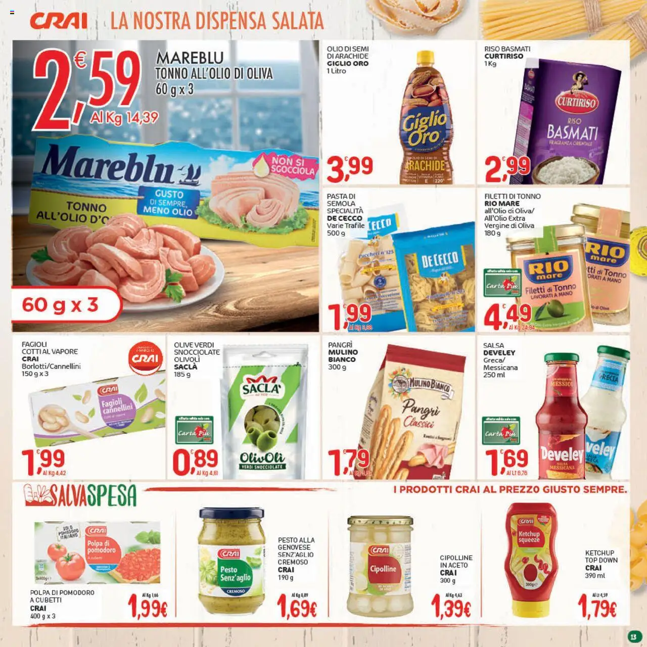 Volantino CRAI del 21.08.2025 | Pagina: 13 | Prodotti: Ketchup, Salsa, Pasta, Paccheri