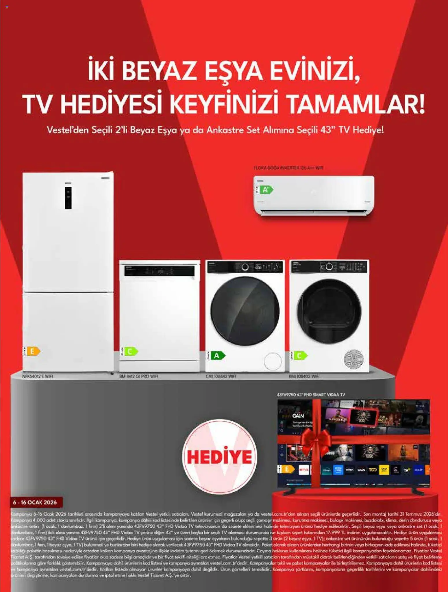 Vestel Tüketici Elektroniği - 01.01.2026 tarihinden itibaren geçerlidir | Sayfa: 12 | Ürünler: TV, Video, Dondurucu, Ocak