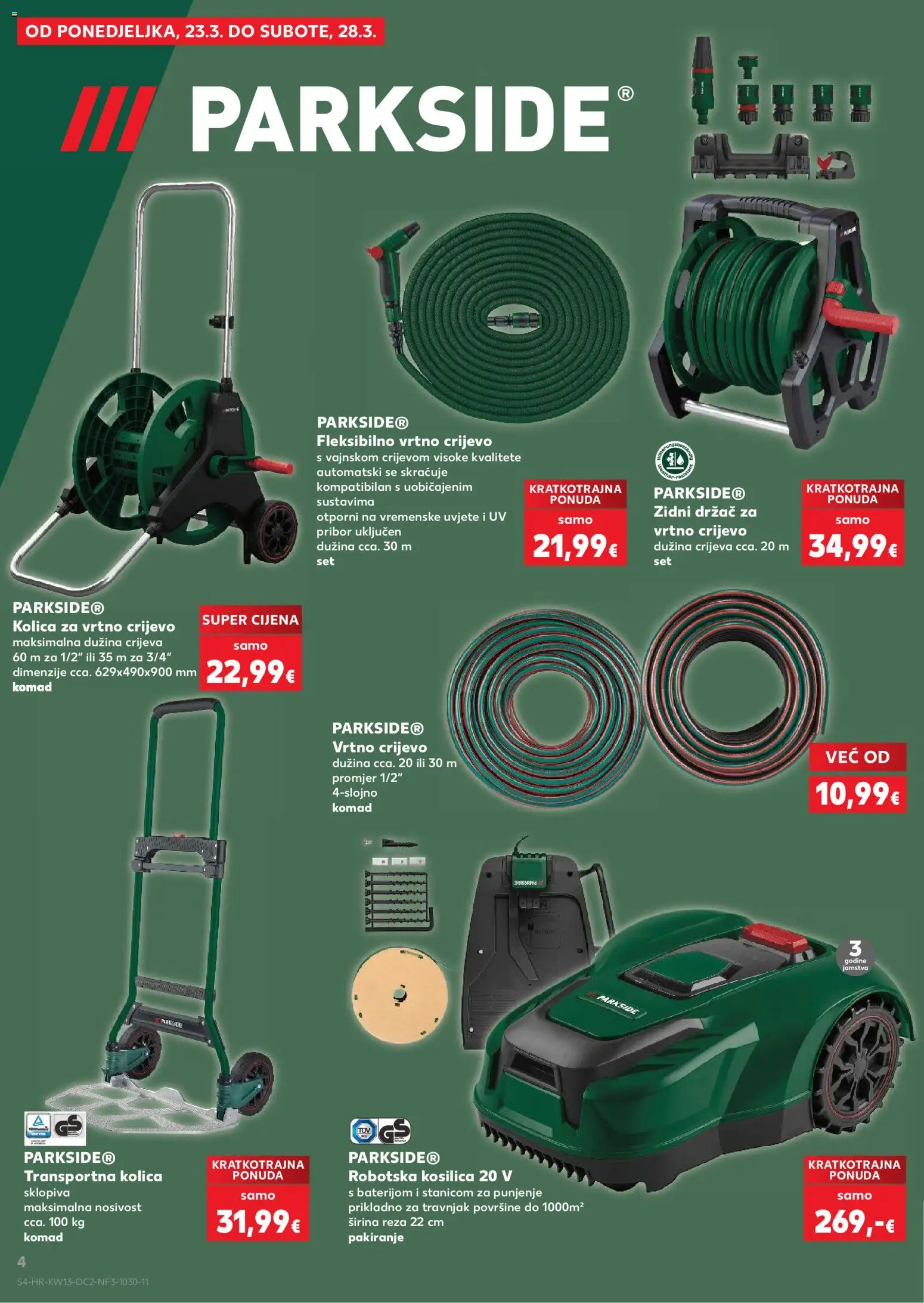 Kaufland HR akciós ujság - amely érvényes a következő dátumtól: 25.03.2026 | Oldal: 4 | Termékek: Parkside