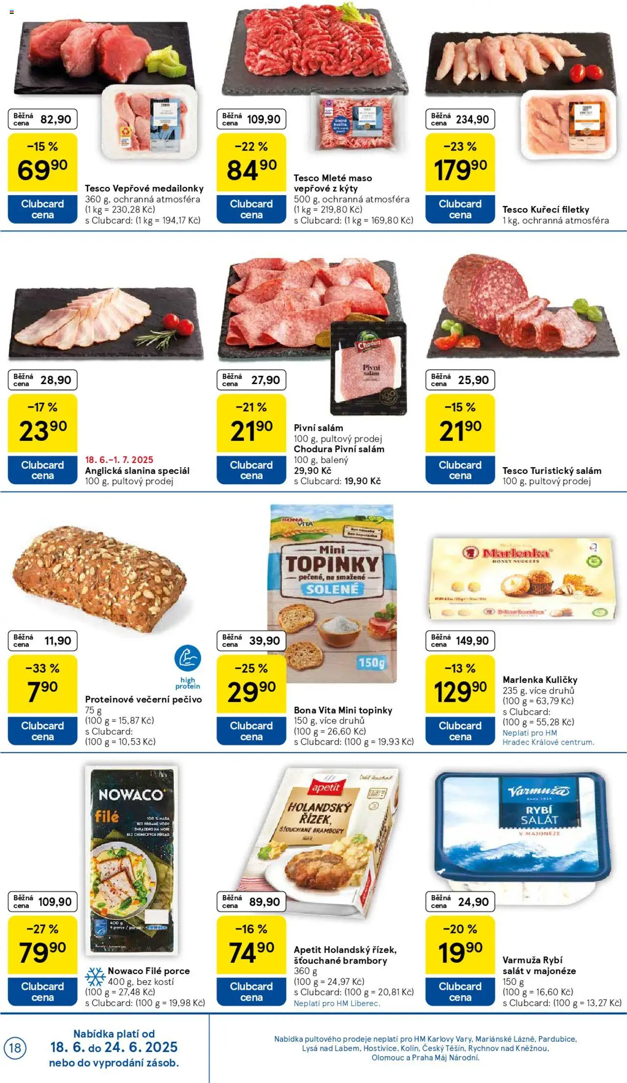 Tesco leták - Hypermarket od 18.06.2025 | Strana: 18 | Produkty: Marlenka kuličky, Nowaco file, Mleté maso, Kuličky