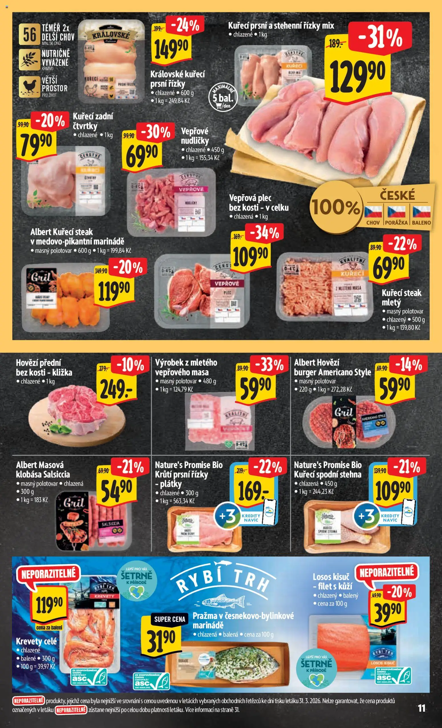 Albert leták - Hypermarket od 07.04.2026 | Strana: 19 | Produkty: Losos, Gril, Salsiccia, Vepřová plec
