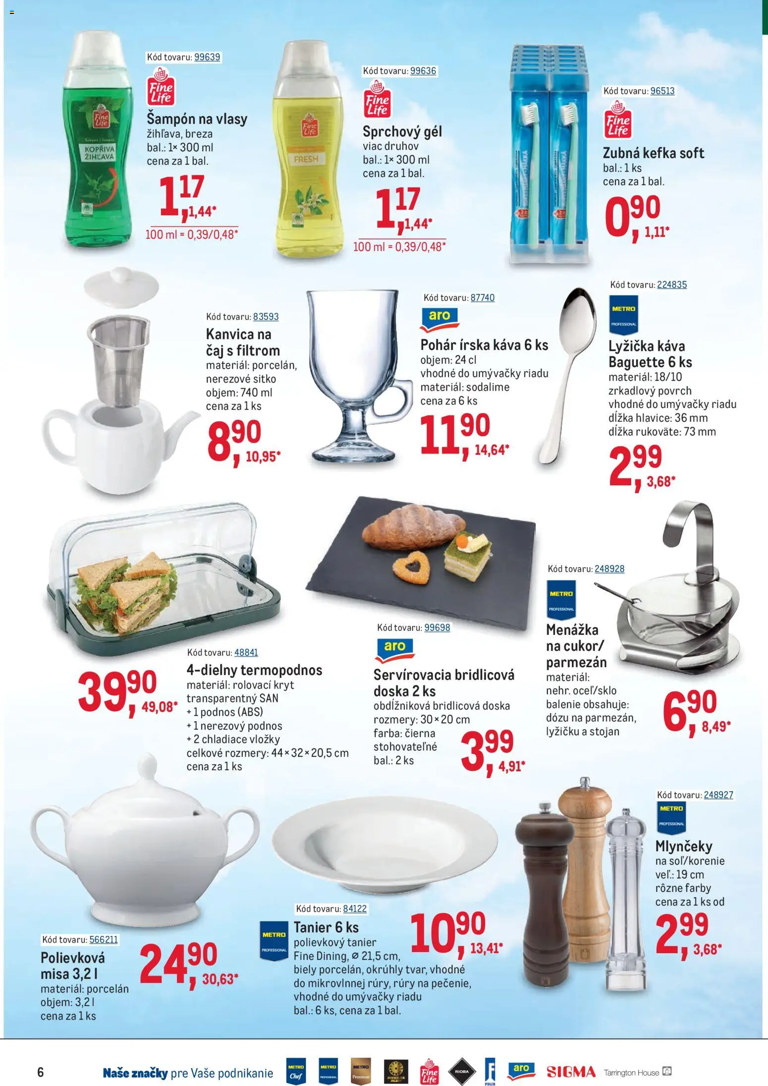 Nové Metro akcie – leták je platný od 11.02.2026 | Strana: 6 | Produkty: Zubná kefka, Kanvica, Sprchový gél