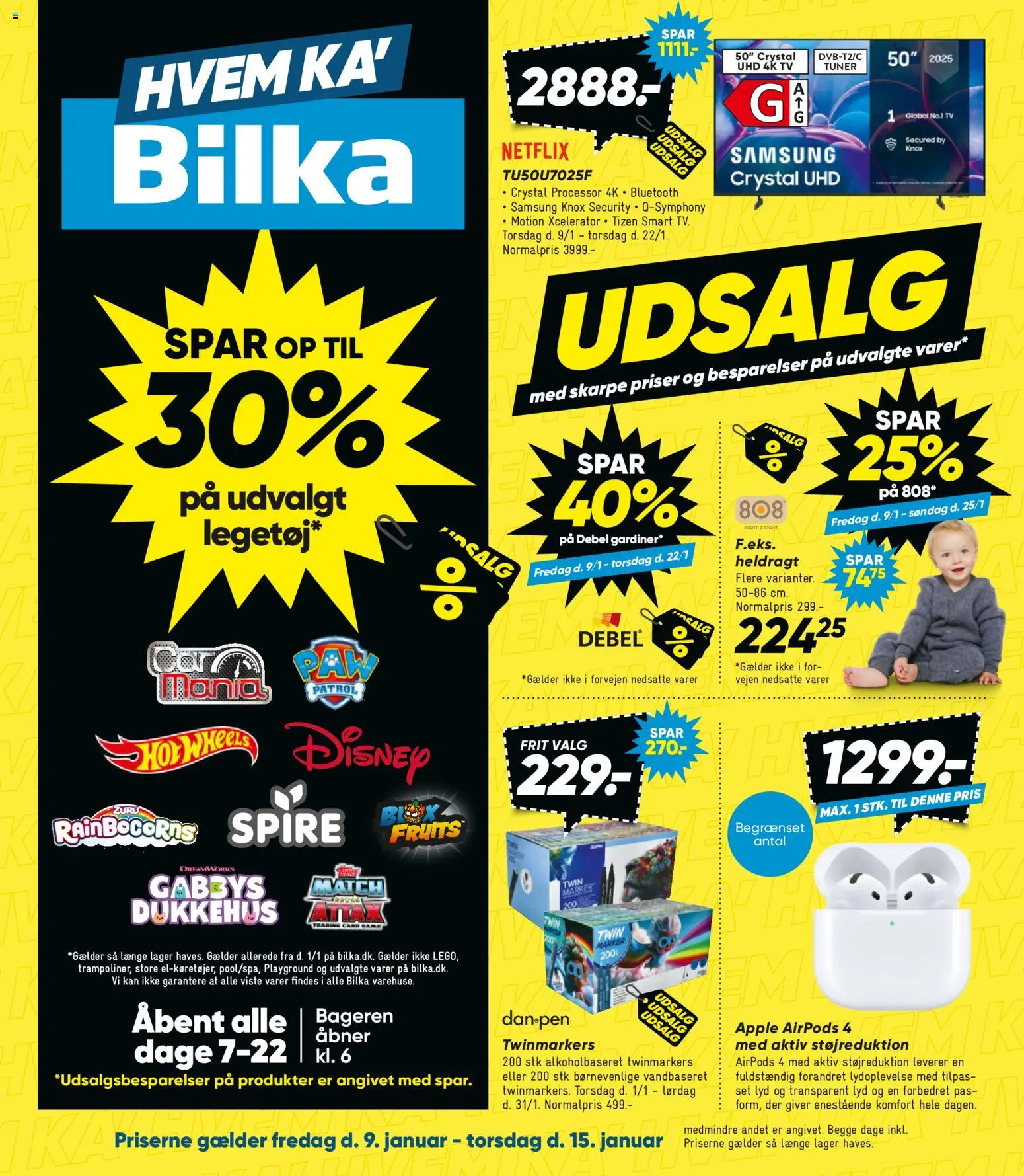 Bilka tilbudsavis – gyldig fra 09.01.2026 | Side: 1 | Produkter: Processor, Airpods, TV, Lyd