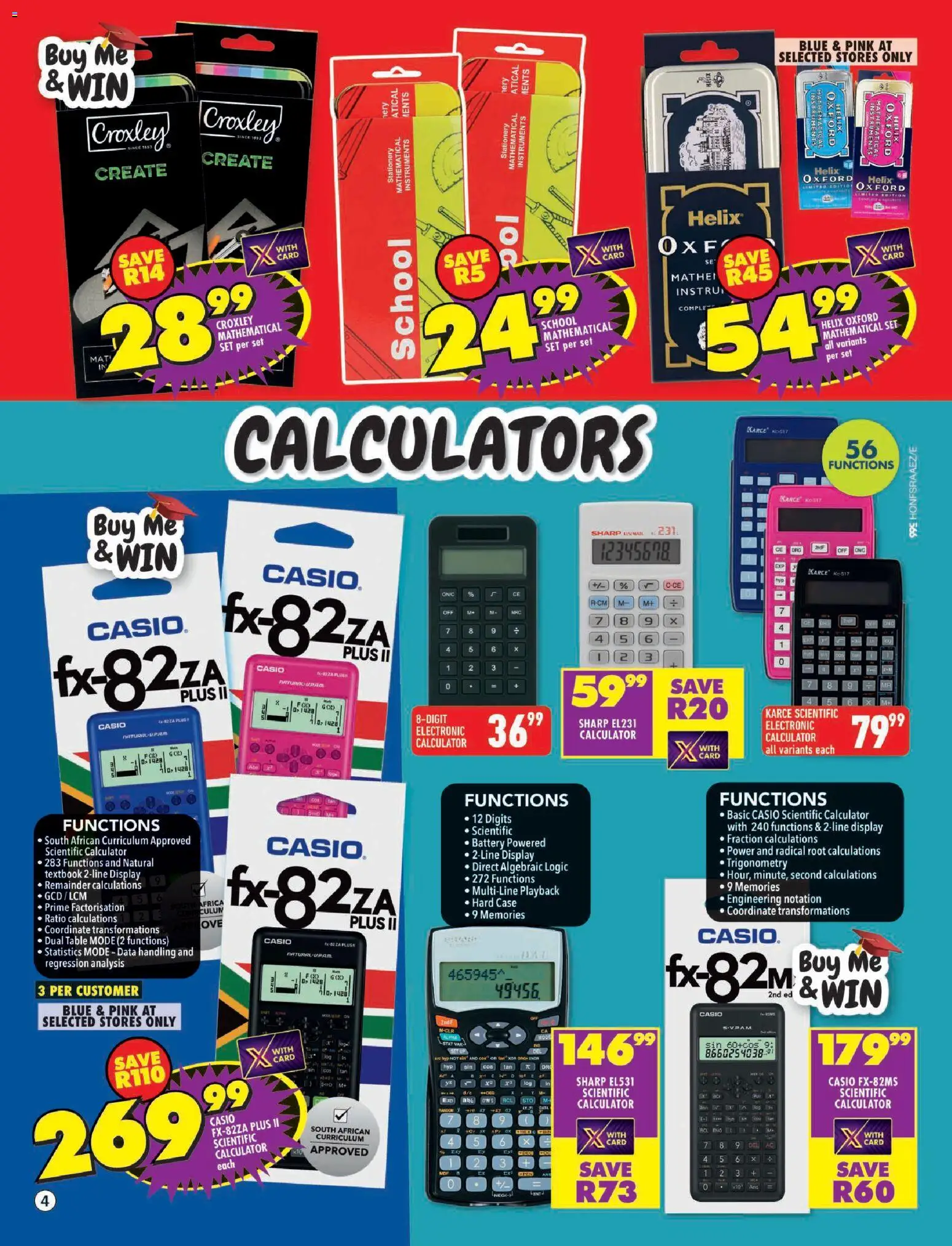 New Shoprite catalogue – valid from 29.12.2025 | Page: 4 | Products: Data, Calculator, Table, Battery