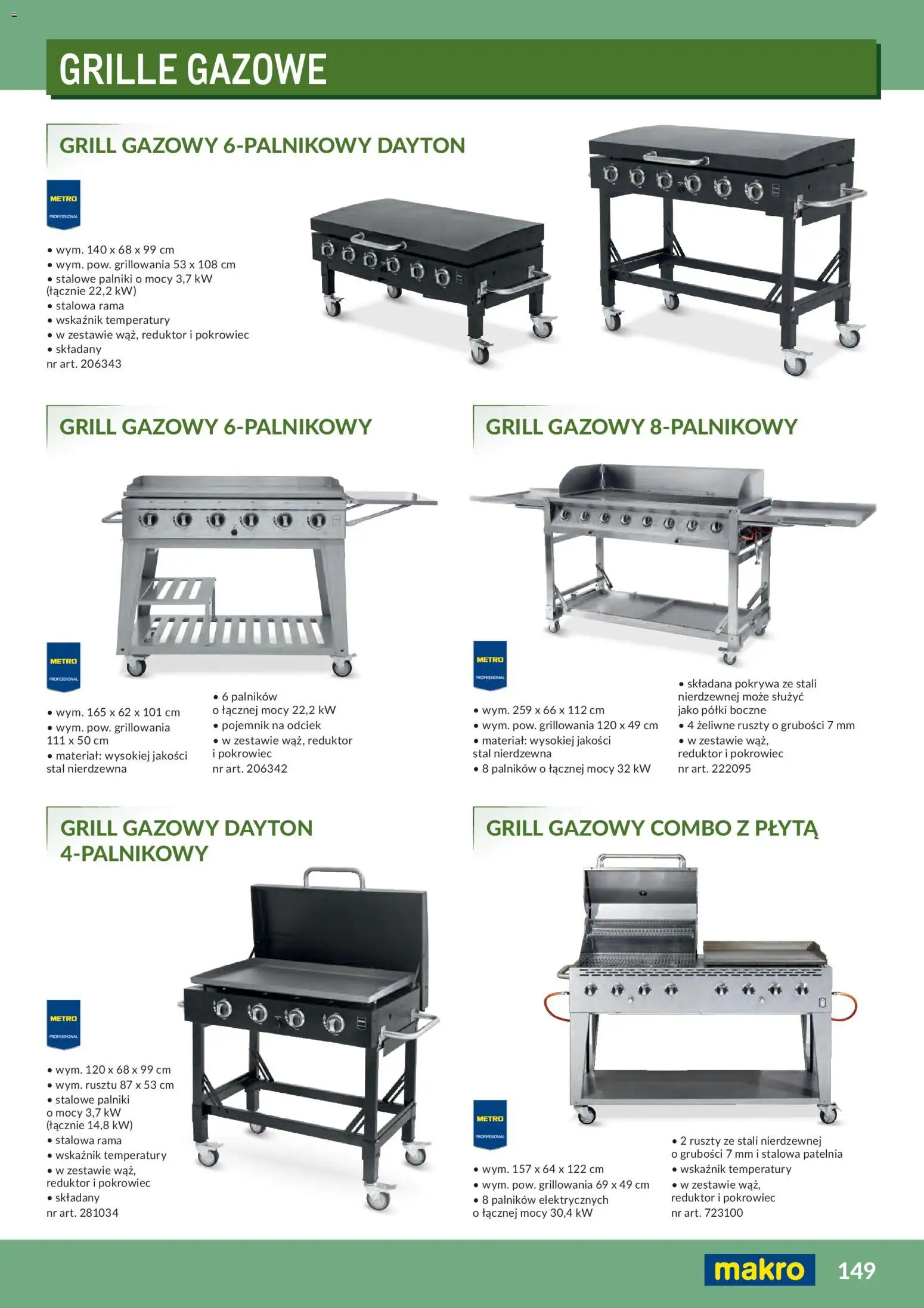 Makro Gazetka - Profesjonalna Gastronomia od 01.02.2026 | Strona: 149 | Produkty: Grill, Grill gazowy, Patelnia