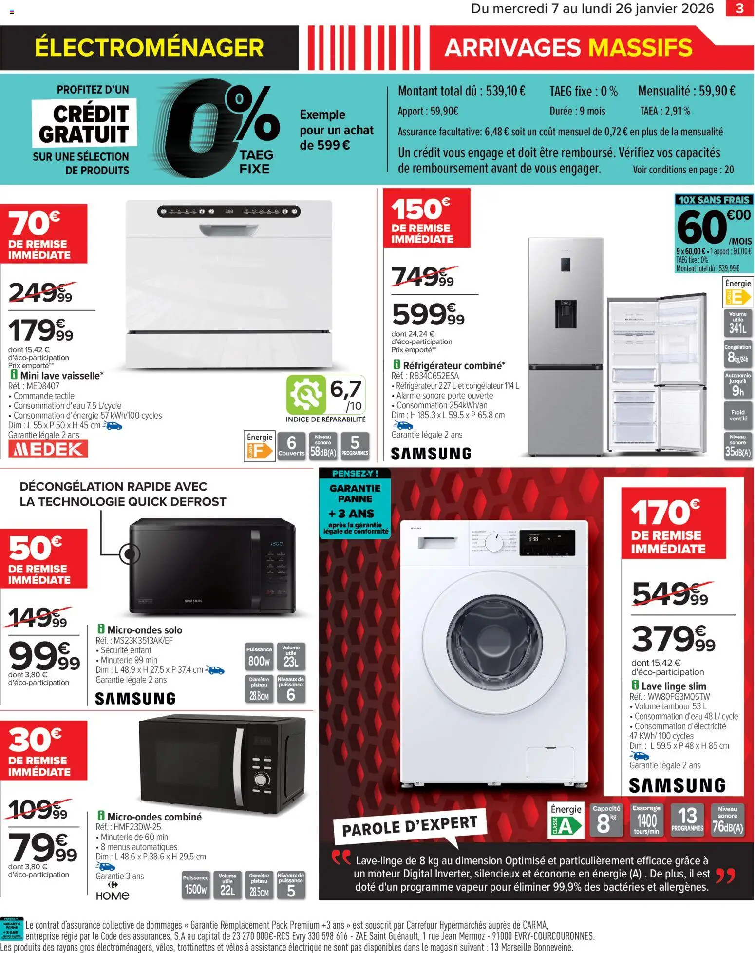 {H1} | Page: 5 | Produits: Lave linge, Réfrigérateur, Plateau, Porte