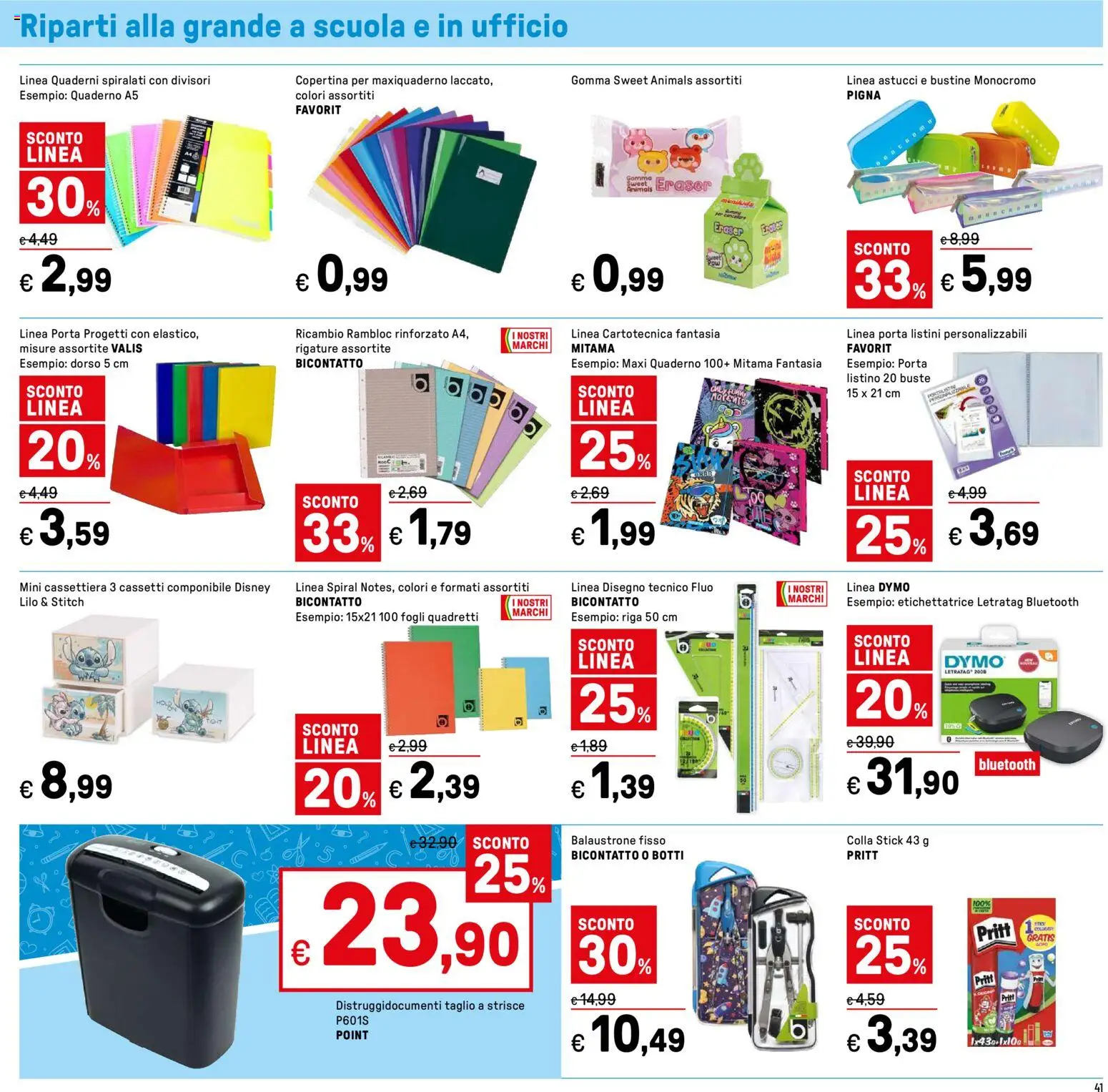 Volantino Iper del 07.01.2026 | Pagina: 41 | Prodotti: Colla, Quaderno, Cassettiera