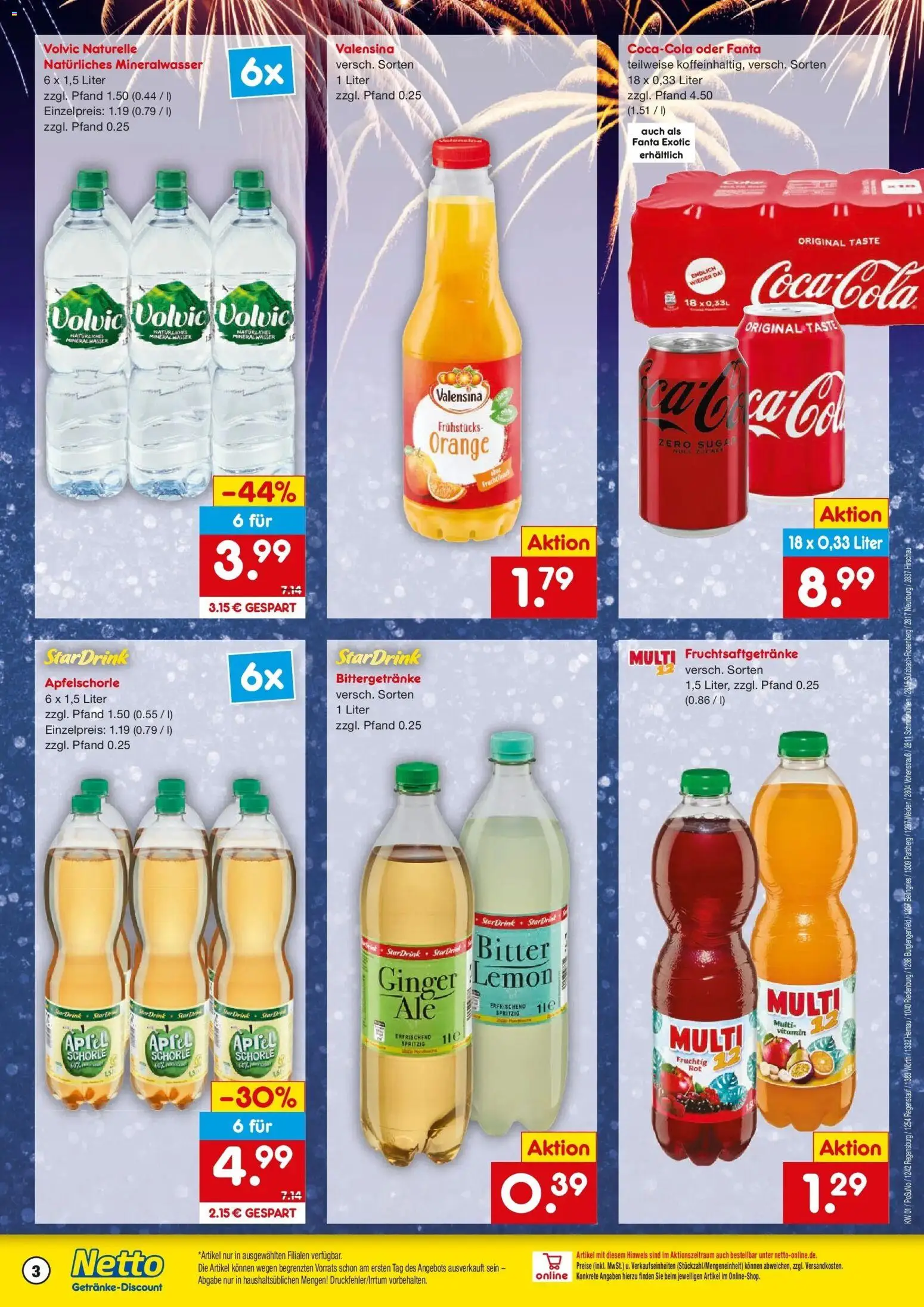 Netto Marken-Discount prospekt Hemau	 – gültig ab 28.12.2025 | Seite: 3 | Produkte: Fanta, Äpfel, Mineralwasser, Volvic