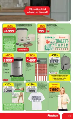 Auchan Green week ajánlataink - amely érvényes a következő dátumtól: 23.04.2026 | Oldal: 15 | Termékek: Hátizsák, Bőrönd, Blézer, Szemetes