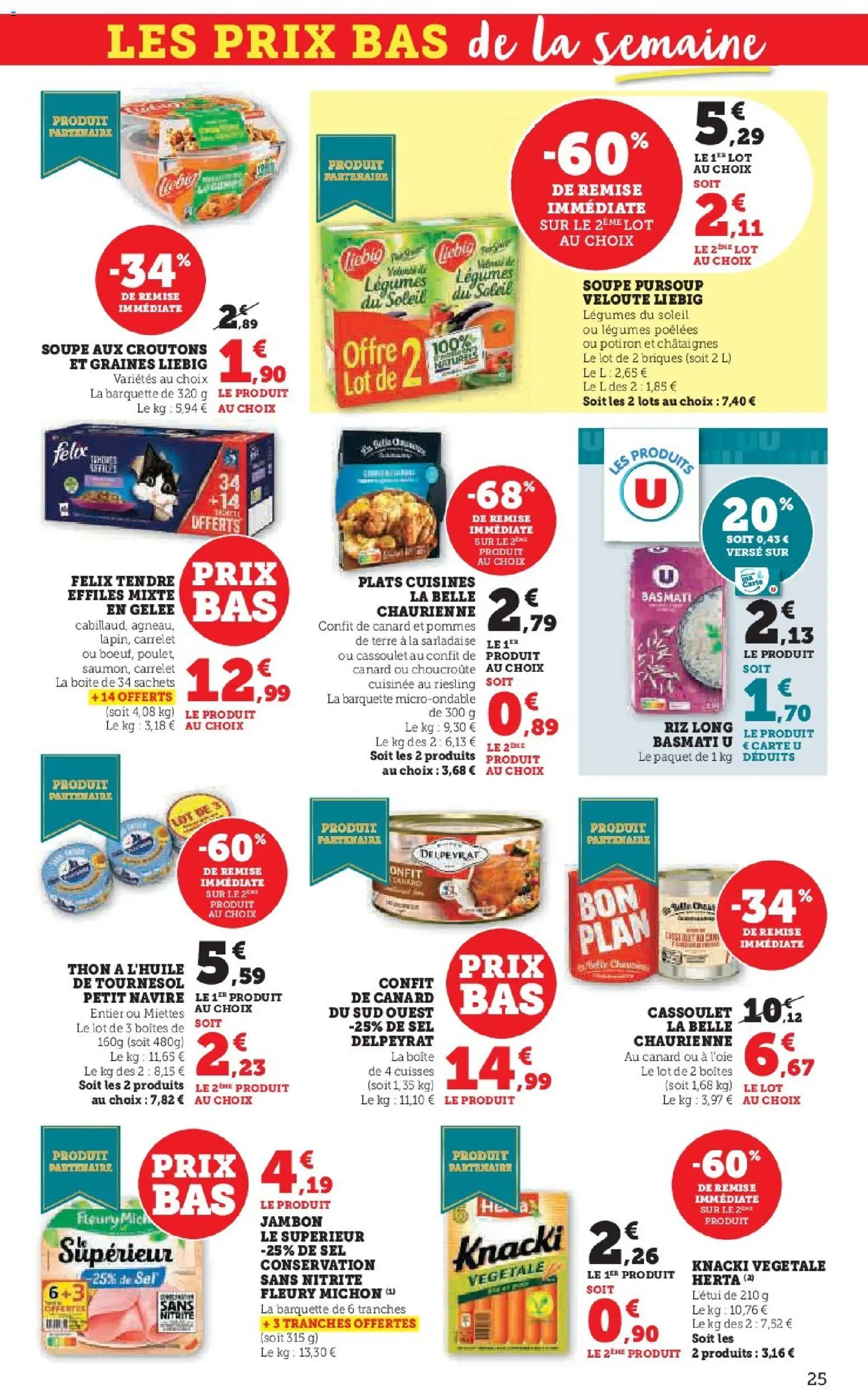 {H1} | Page: 25 | Produits: Thon, Jambon, Pommes, Gelée