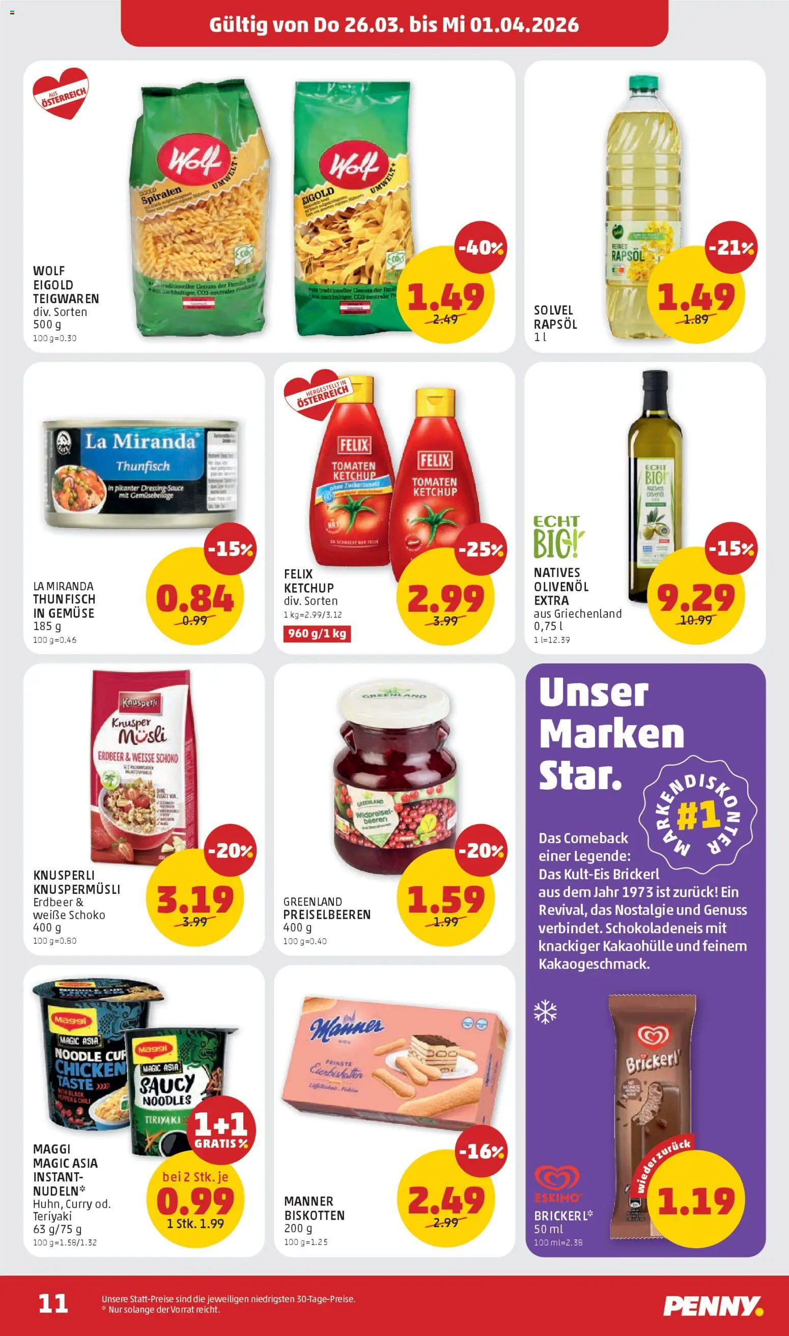 Penny Markt - Flugblatt gültig ab 26.03.2026 | Seite: 11 | Produkte: Ketchup, Chili, Paradicsomszósz, Tomaten