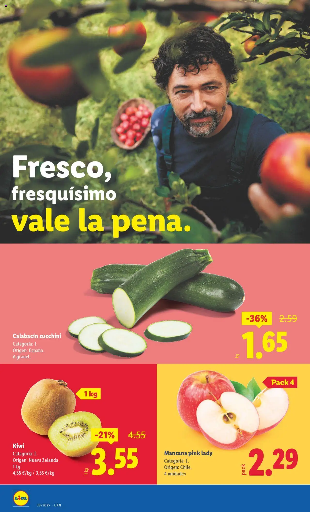 Lidl - Canarias │ válido desde el 22.09.2025 | Página: 4 | Productos: Calabacín, Kiwi, Manzana