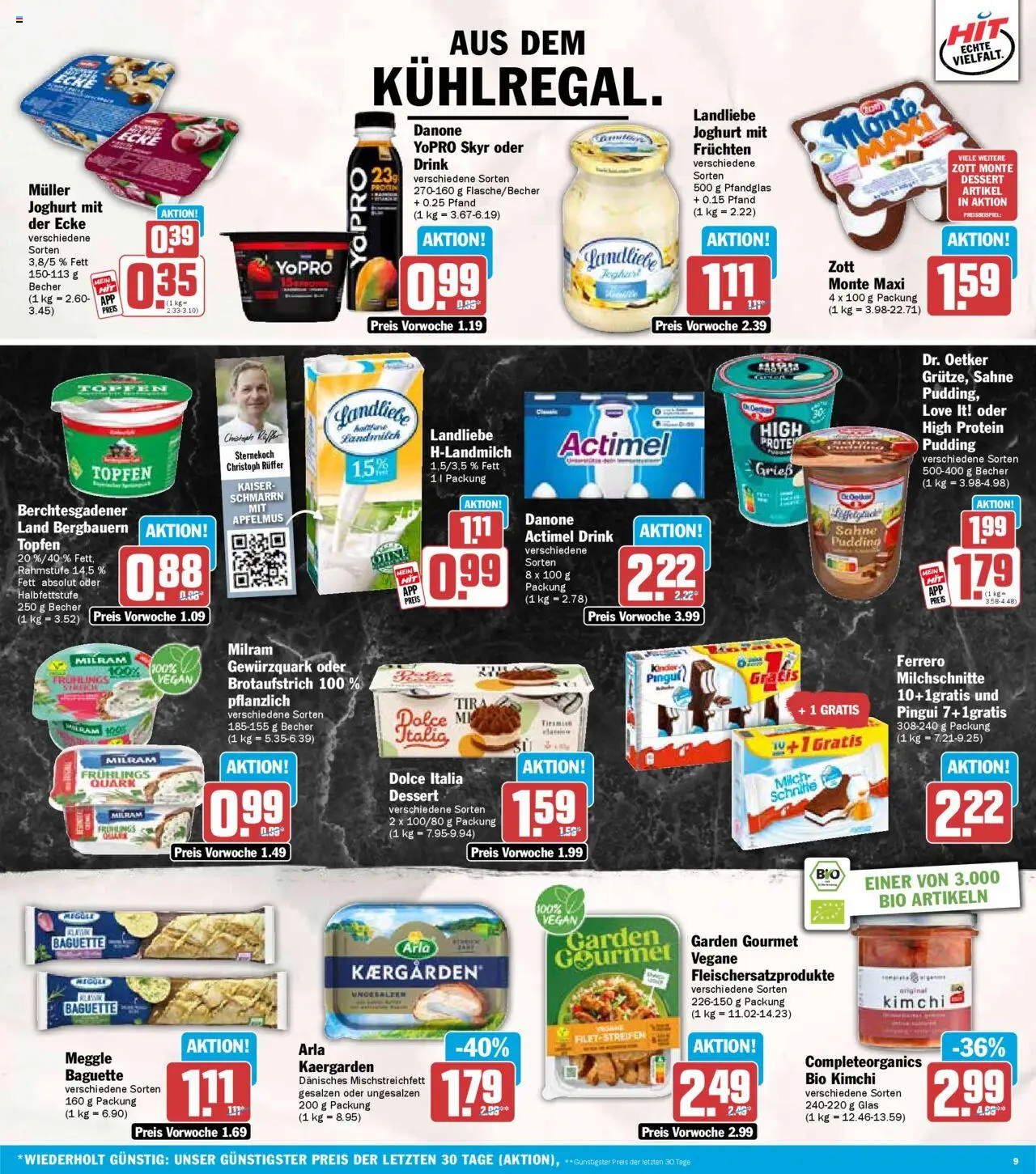HIT - Sachsen – gültig ab 06.10.2025 | Seite: 9 | Produkte: Actimel, Joghurt, Pudding, Sahne