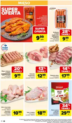 Carrefour Gazetka od 28.07.2025 | Strona: 12 | Produkty: Piersi, Podudzie z kurczaka, Mięso mielone, Boczek