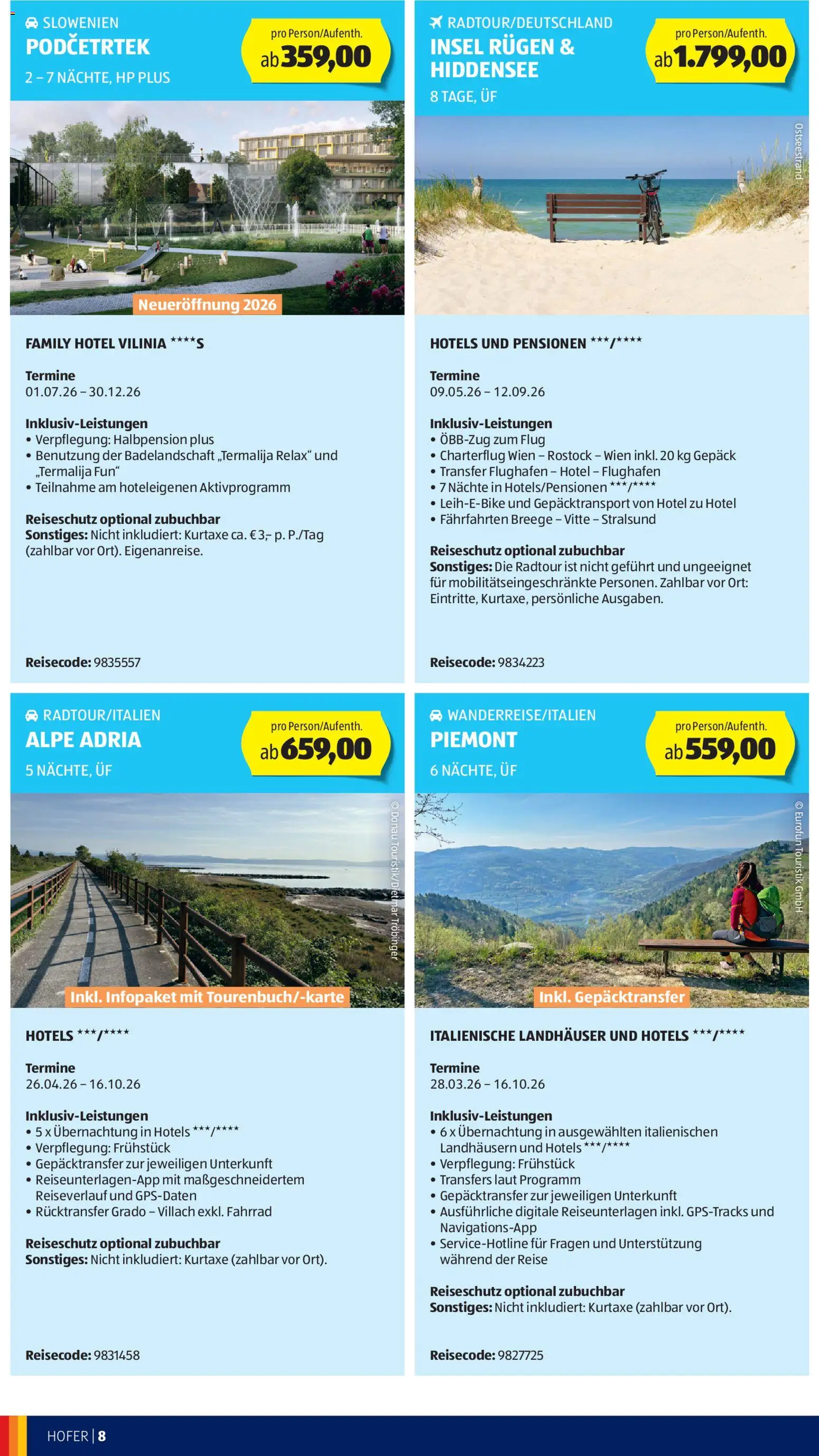 Hofer - Hofer Reisen Katalog gültig ab 29.04.2026 | Seite: 8
