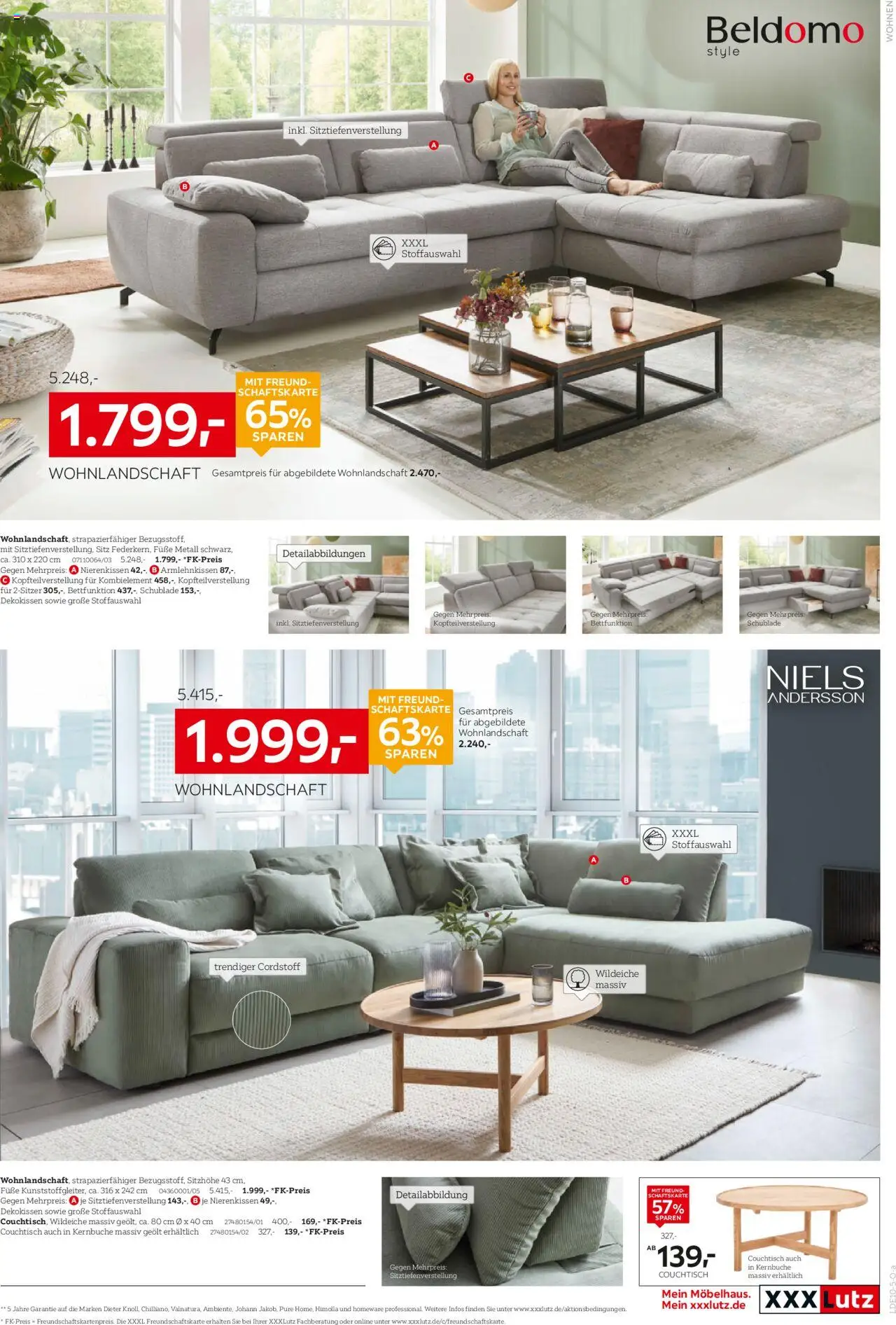XXXL Lutz Prospekt 	 – gültig ab 29.09.2025 | Seite: 9 | Produkte: Wohnlandschaft, Couchtisch