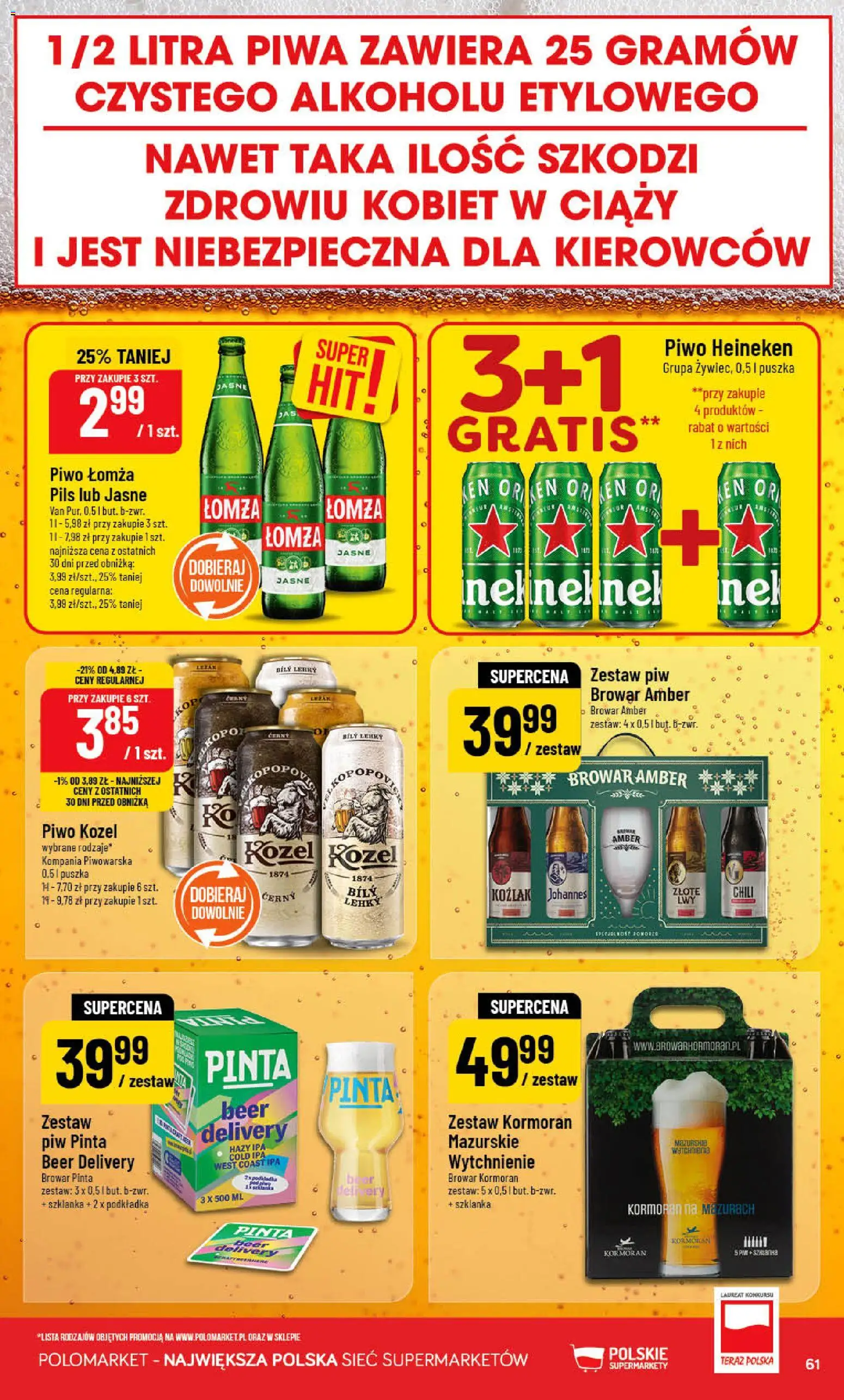 POLOmarket Gazetka od 12.11.2025 | Strona: 61 | Produkty: Szklanka, Piwo, Piwo kozel, Heineken