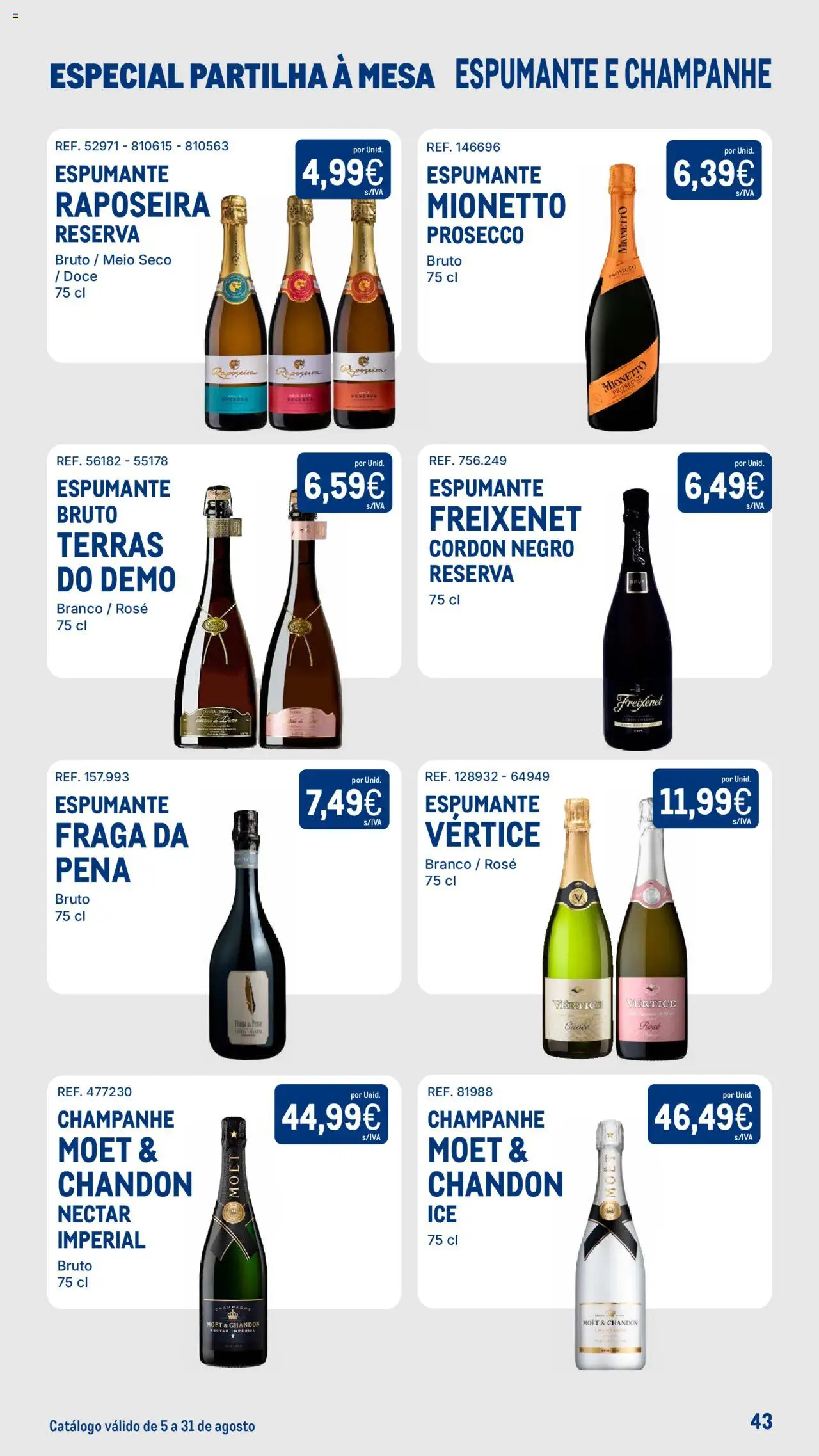 Makro - Especial Partilha à Mesa │ válido de 05.08.2025 | Página: 43 | Produtos: Espumante, Prosecco, Mesa, Champagne