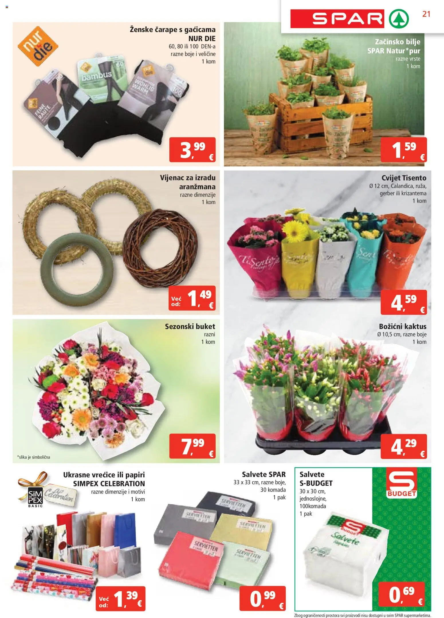 Spar katalog | vrijedi od 29.10.2025 | Stranica: 21 | Proizvodi: Salvete, Čarape